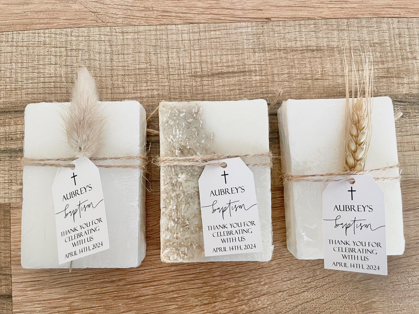Handmade Soap Favors: Baptism, Communion, Christening - Set of 8
