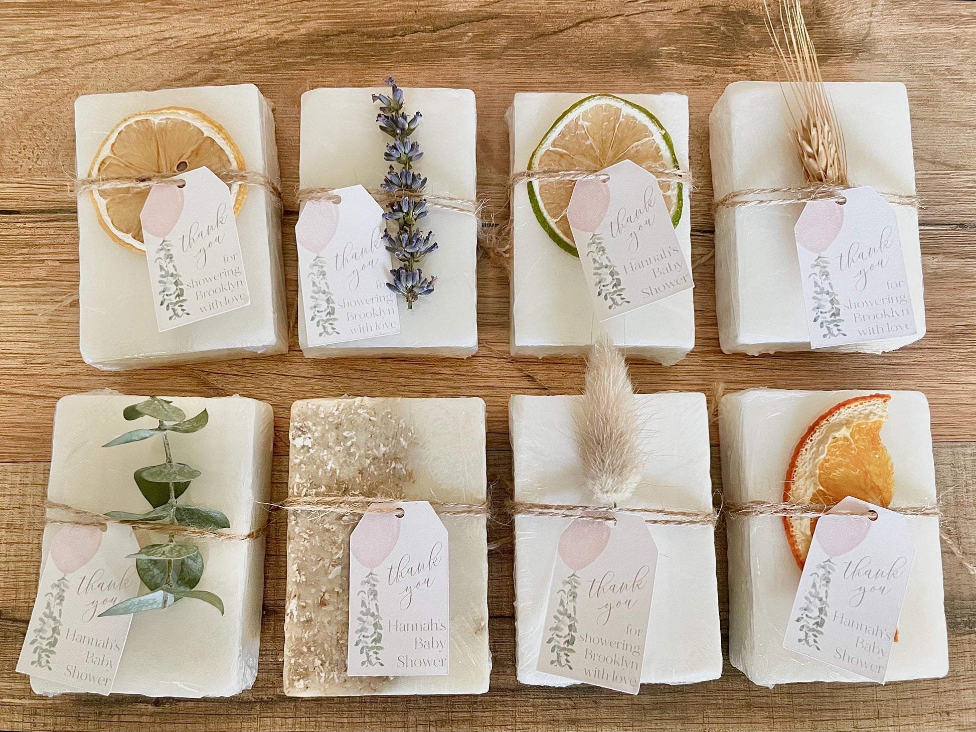 Personalized Soap Girl Baby Shower Favors - Set of 8