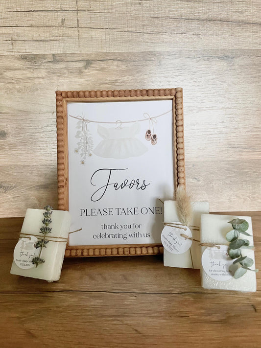 Printed Favor Sign for Girl Baby Shower Favors