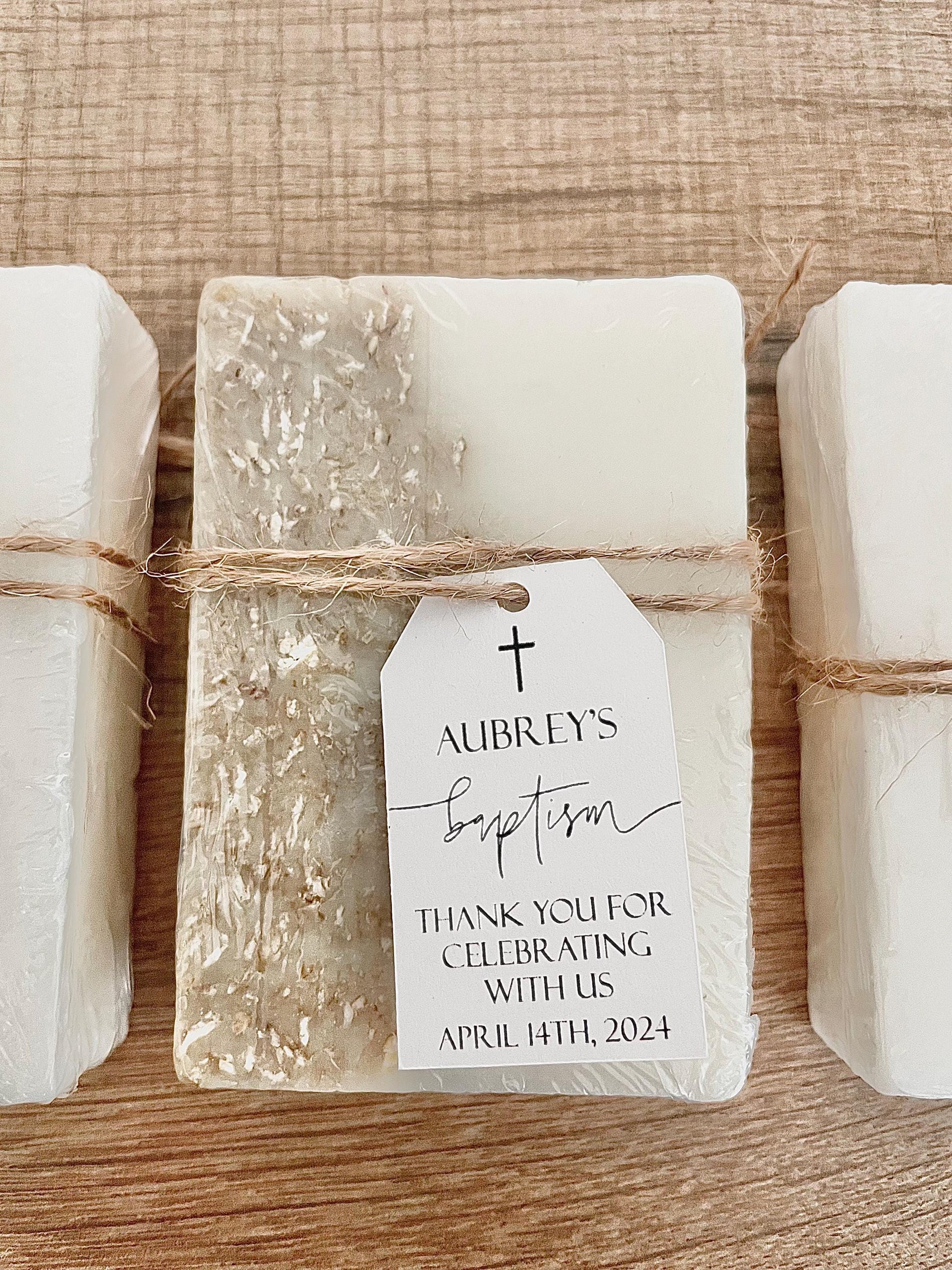 Handmade Soap Favors: Baptism, Communion, Christening - Set of 8