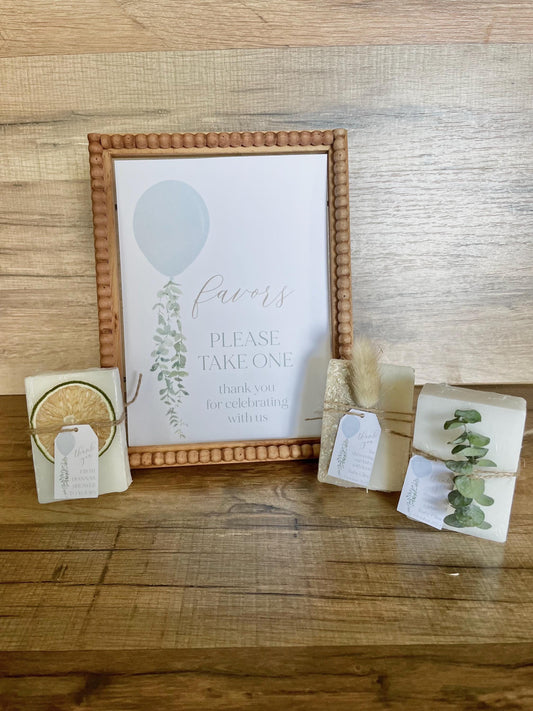 Printed Favor Sign for Pink Rainbow Boho Baby Shower Favors