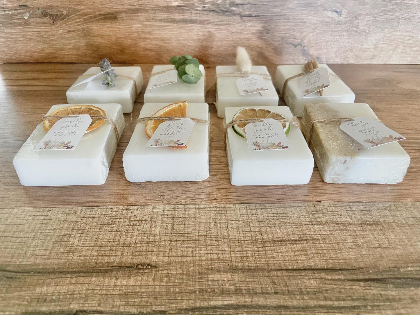 “fresh off the market” theme personalized bridal shower favors