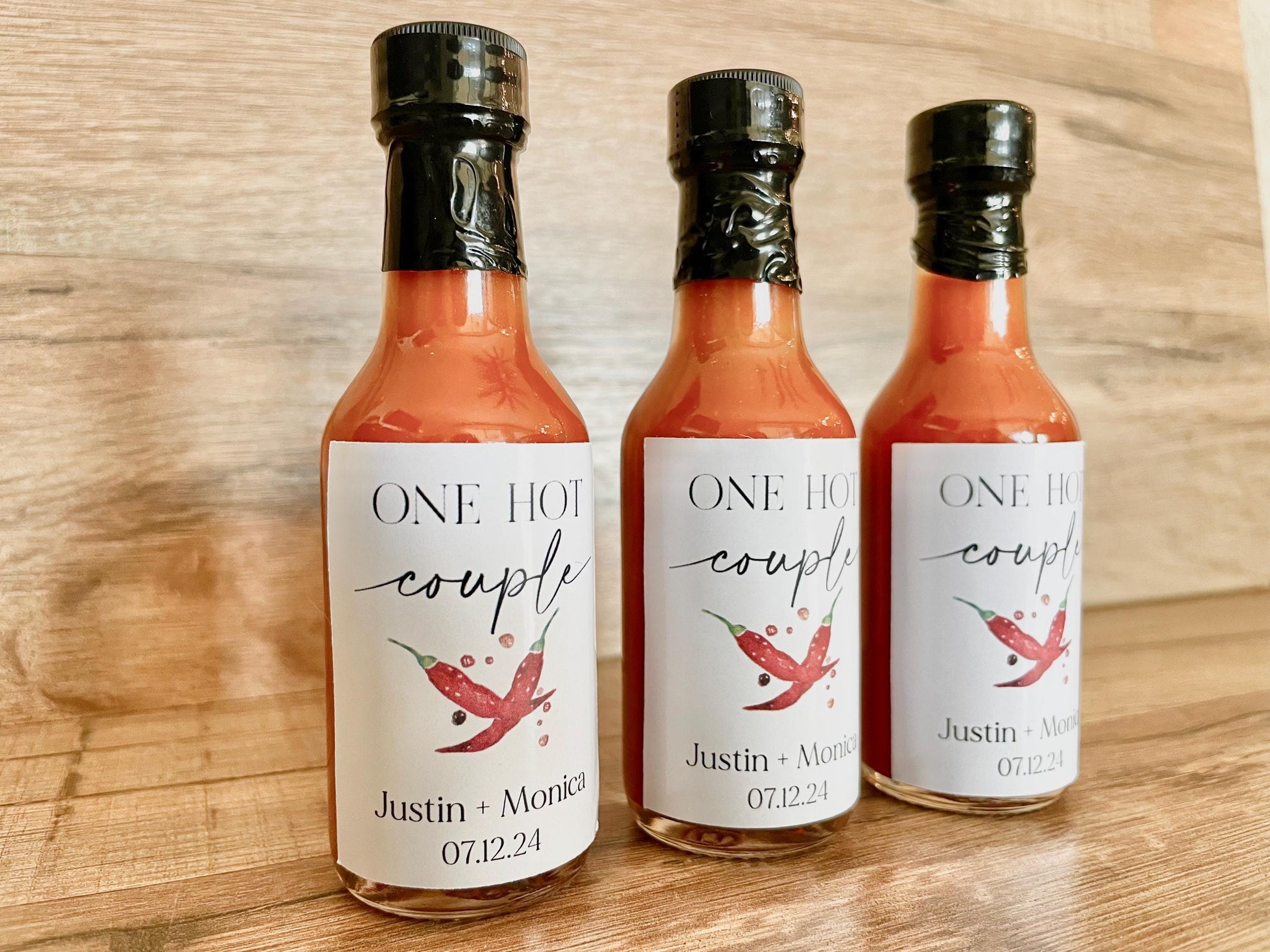 Mini Hot Sauce Wedding Favors