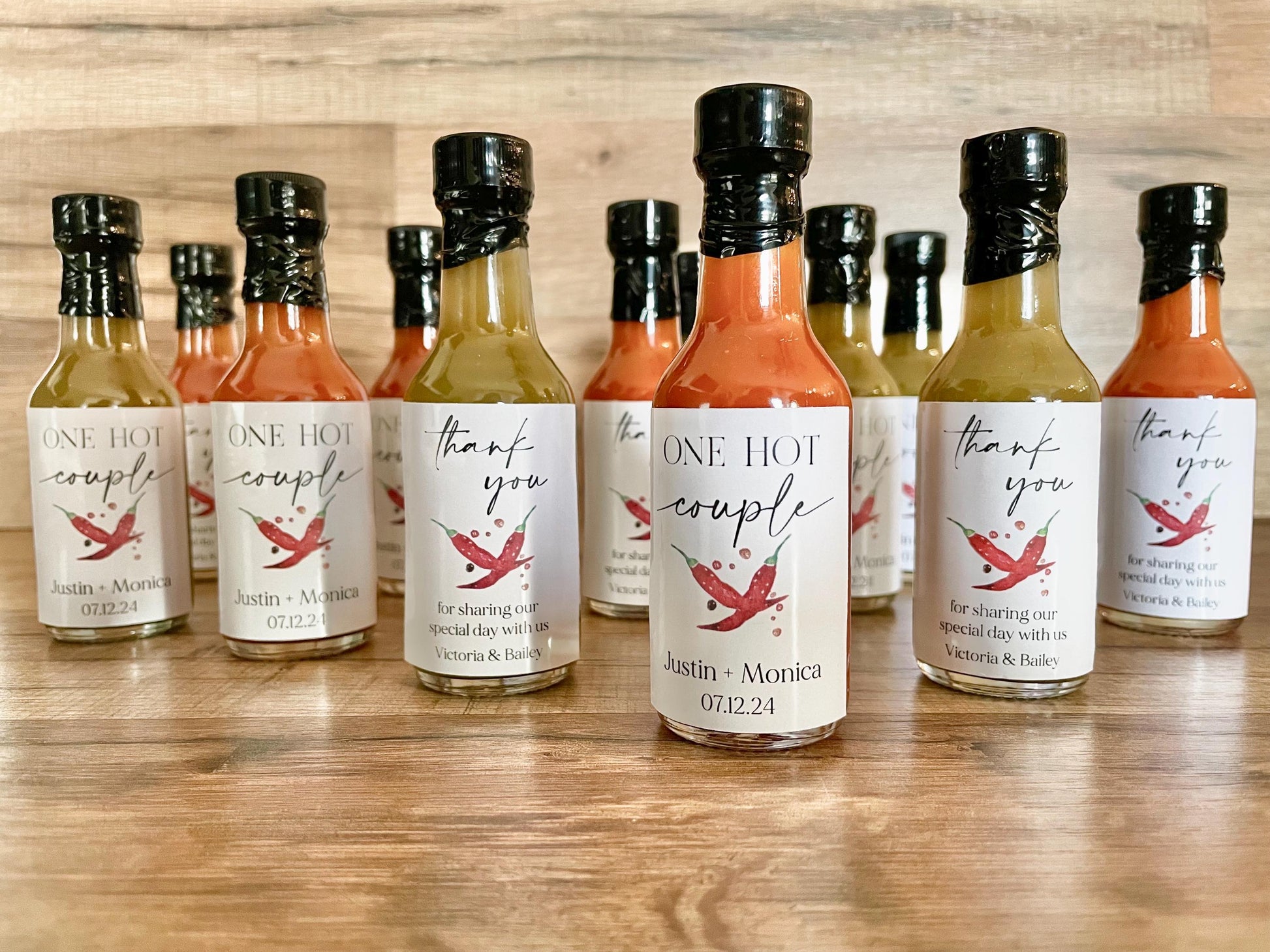 Mini Hot Sauce Wedding Favors