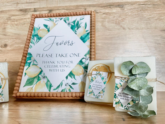 Printed Favor Sign for Lemon Bridal Shower