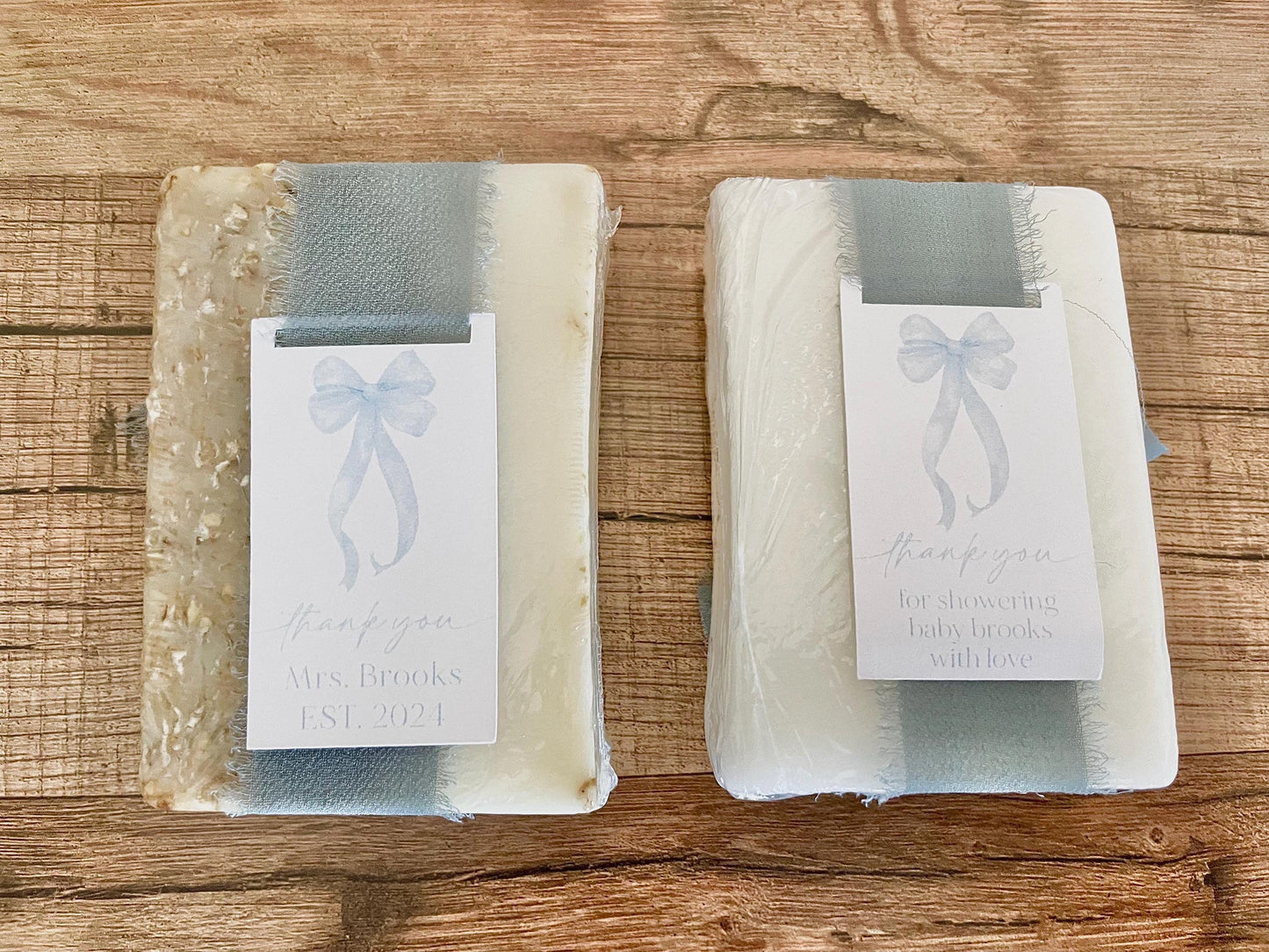 Tying the knot bridal shower favors, something blue bridal shower soap favors for guests