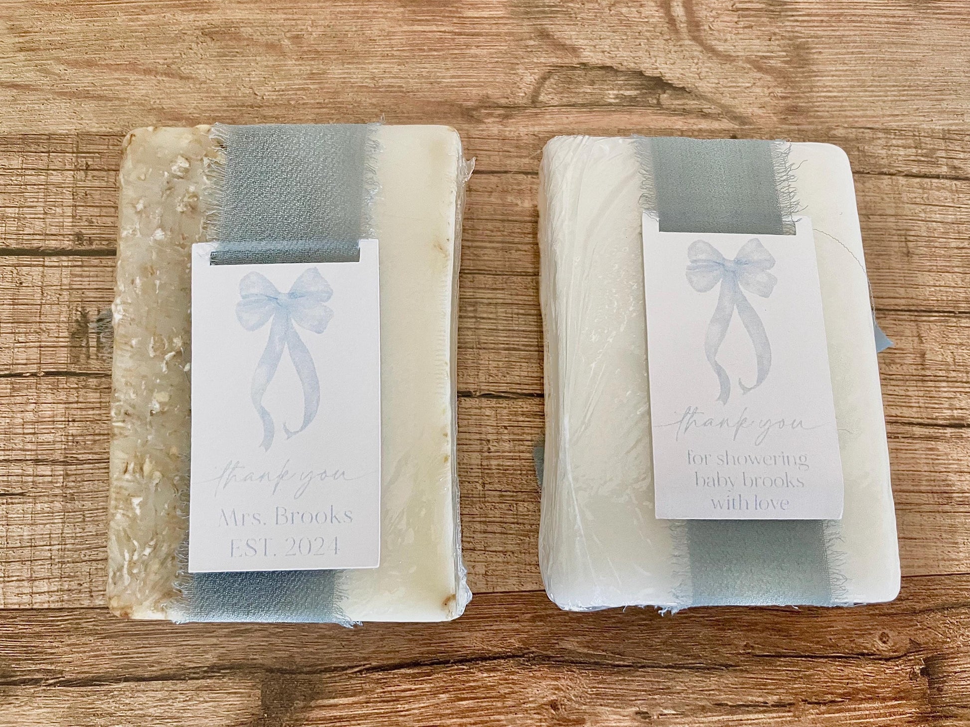 Tying the knot bridal shower favors, something blue bridal shower soap favors for guests