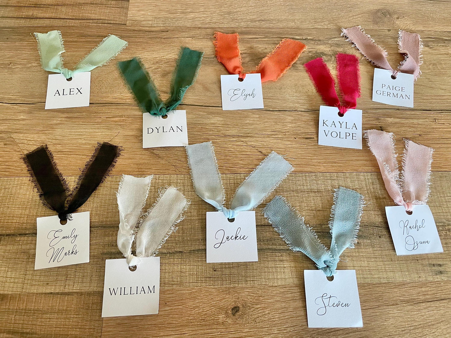 personalized name cards for wedding seating chart