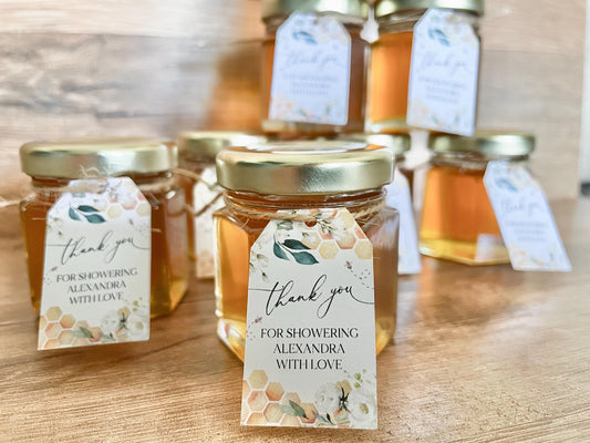Mini Honey Jar Wedding Favors - Bridal Shower Favors for Guests - Personalized Wedding Favors