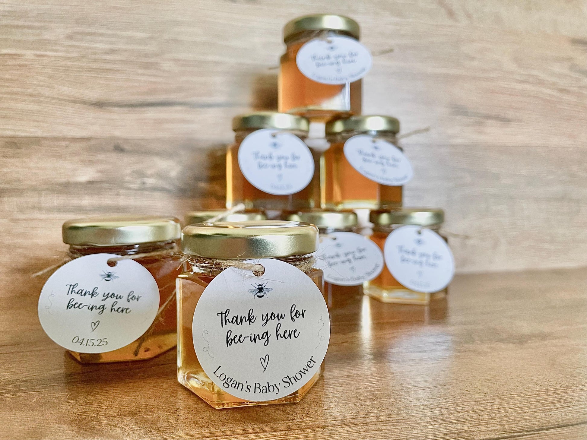 Mini Honey Jar Wedding Favors - Bridal Shower Favors for Guests - Personalized Wedding Favors