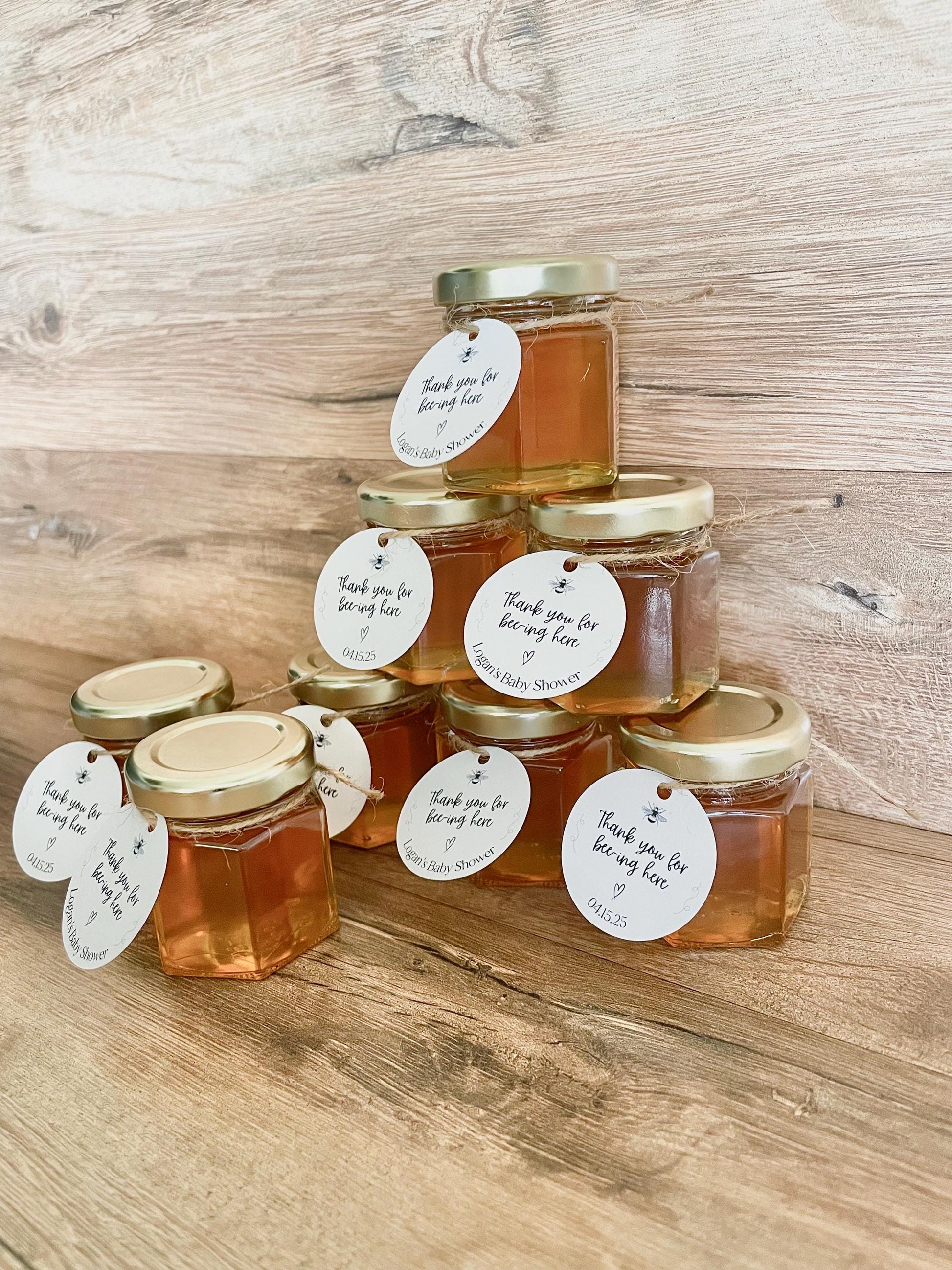 Mini Honey Jar Wedding Favors - Bridal Shower Favors for Guests - Personalized Wedding Favors