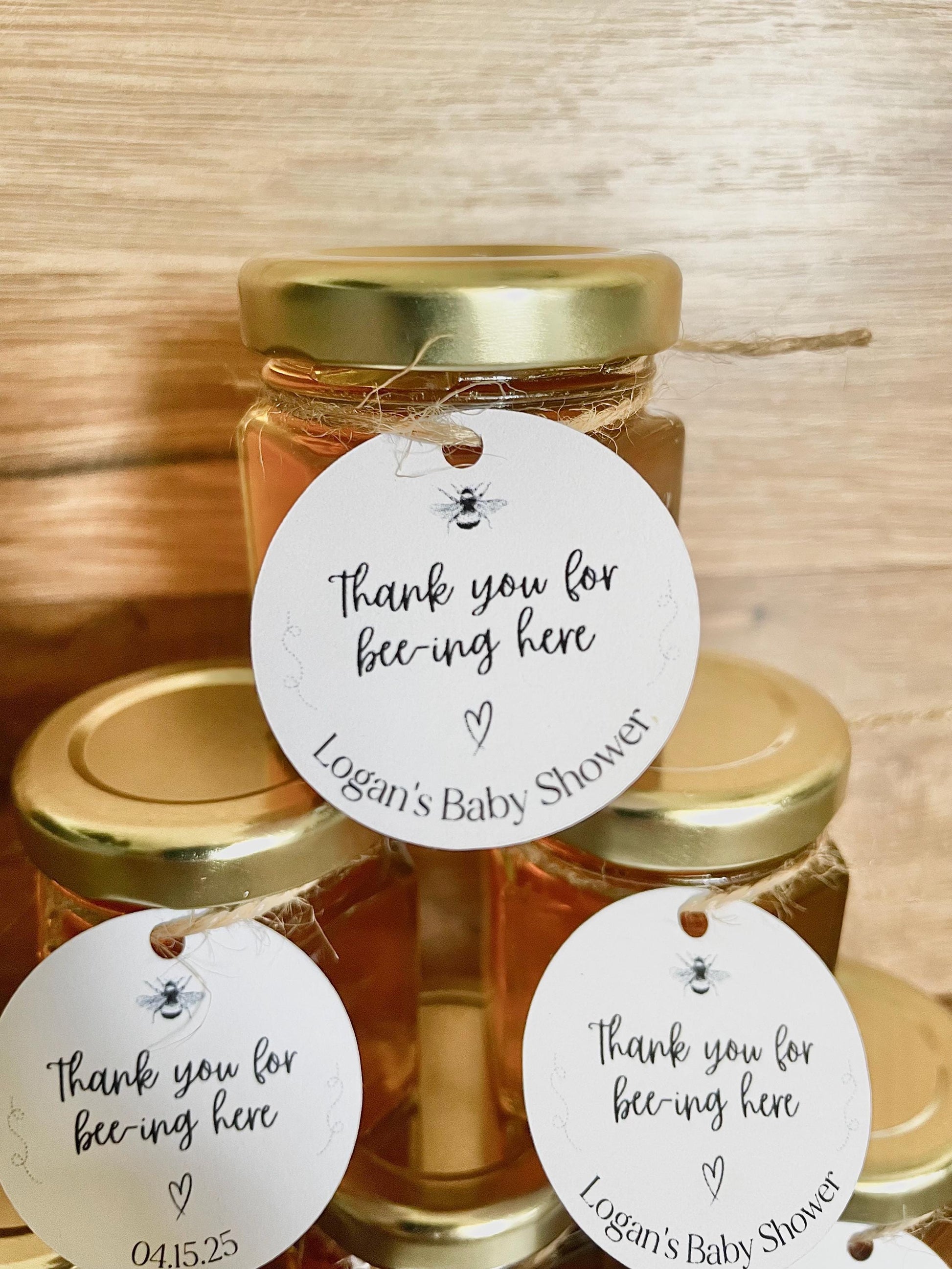Mini Honey Jar Wedding Favors: Personalized Bridal Shower Gift