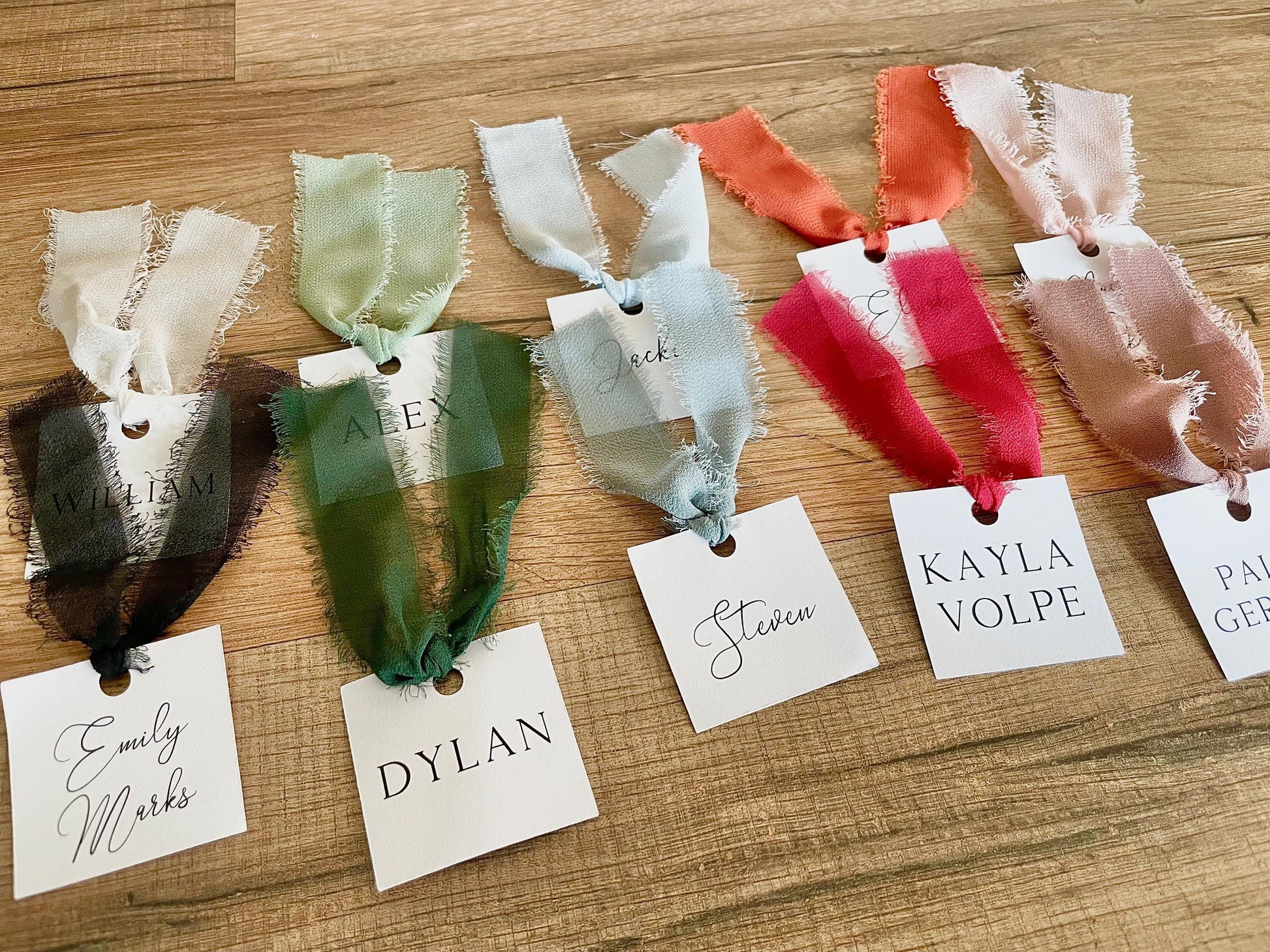 personalized name cards for wedding seating chart