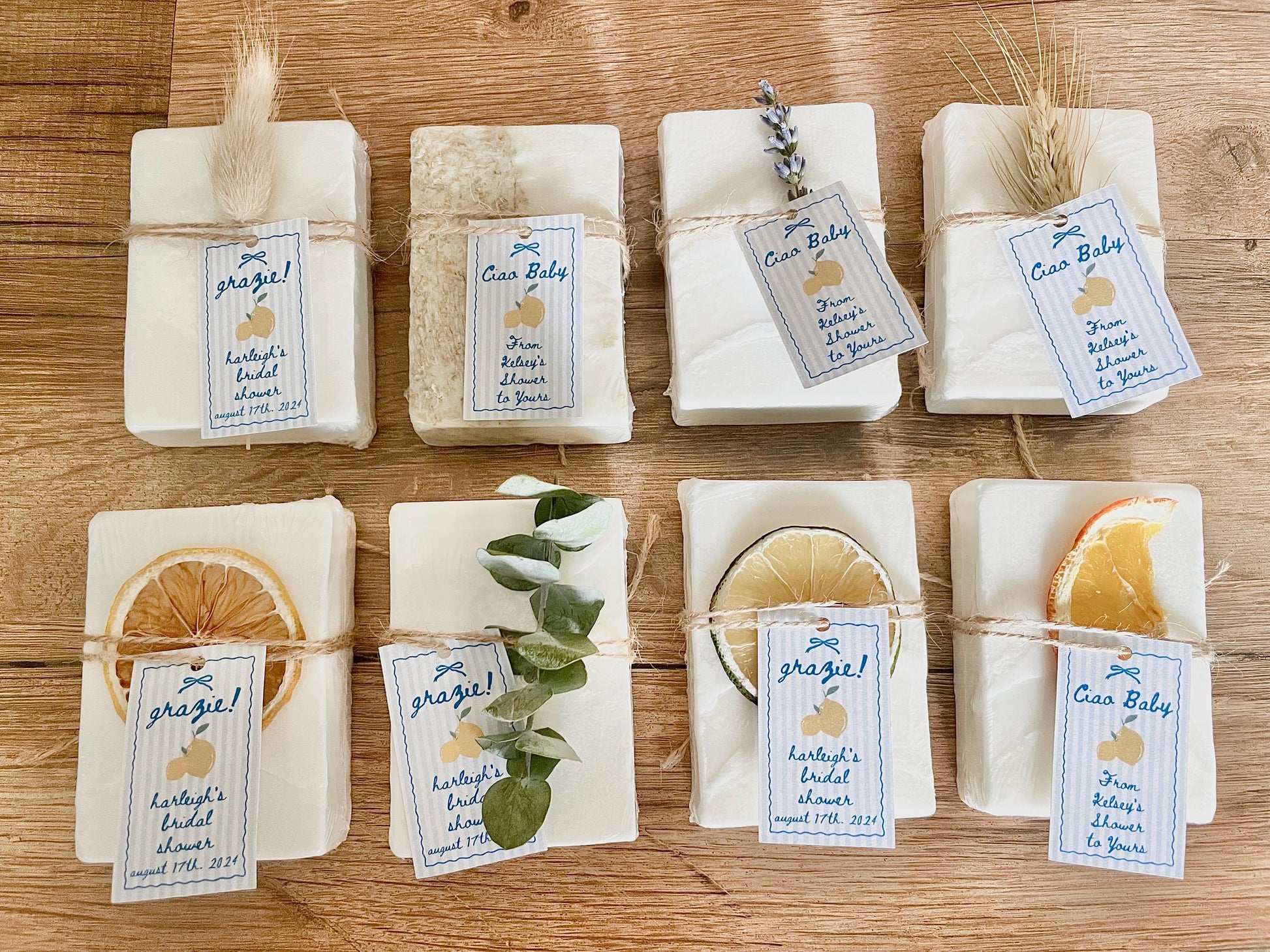 handmade bars of soap for baby shower favors