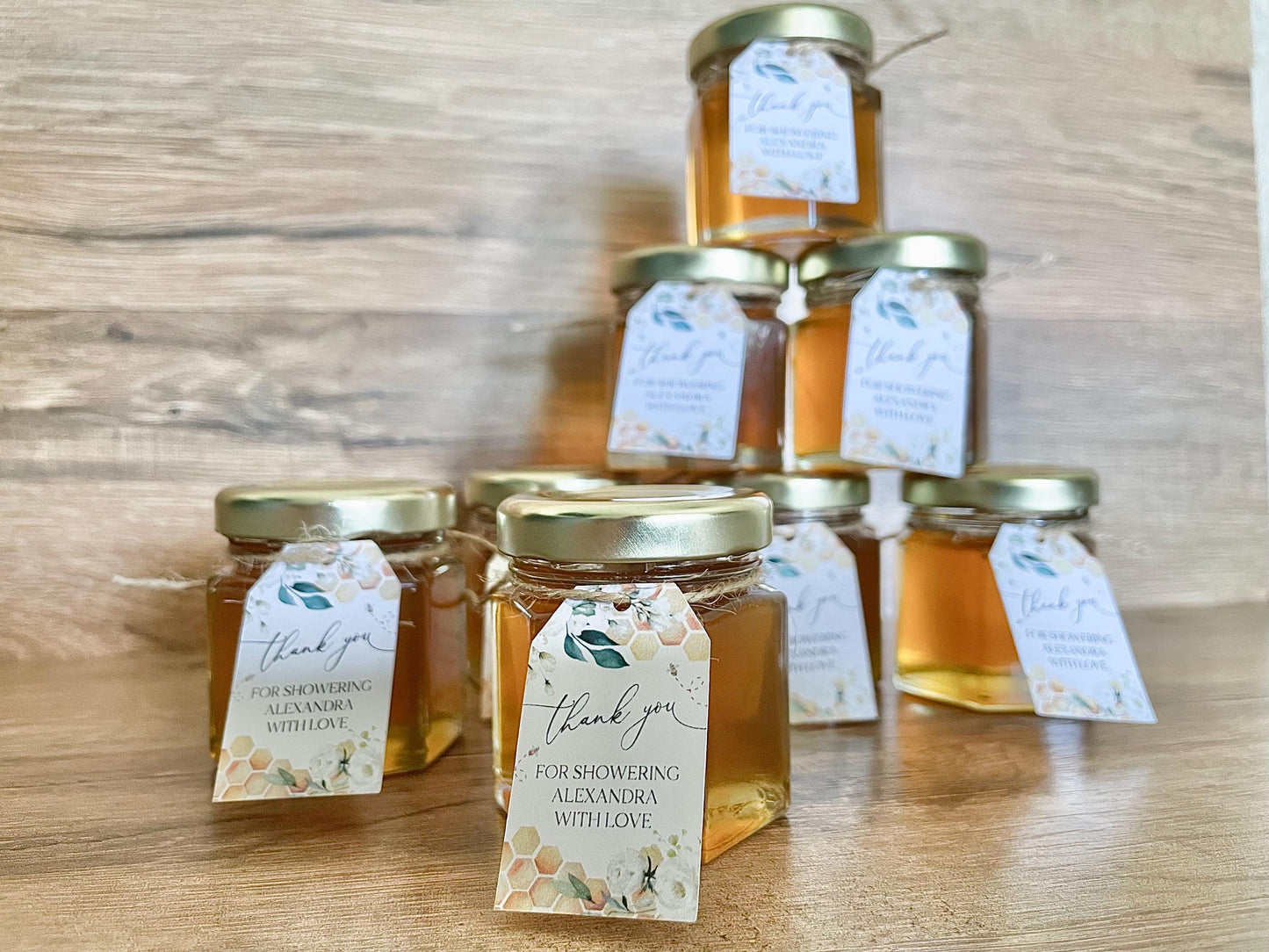 Mini Honey Jar Wedding Favors - Bridal Shower Favors for Guests - Personalized Wedding Favors