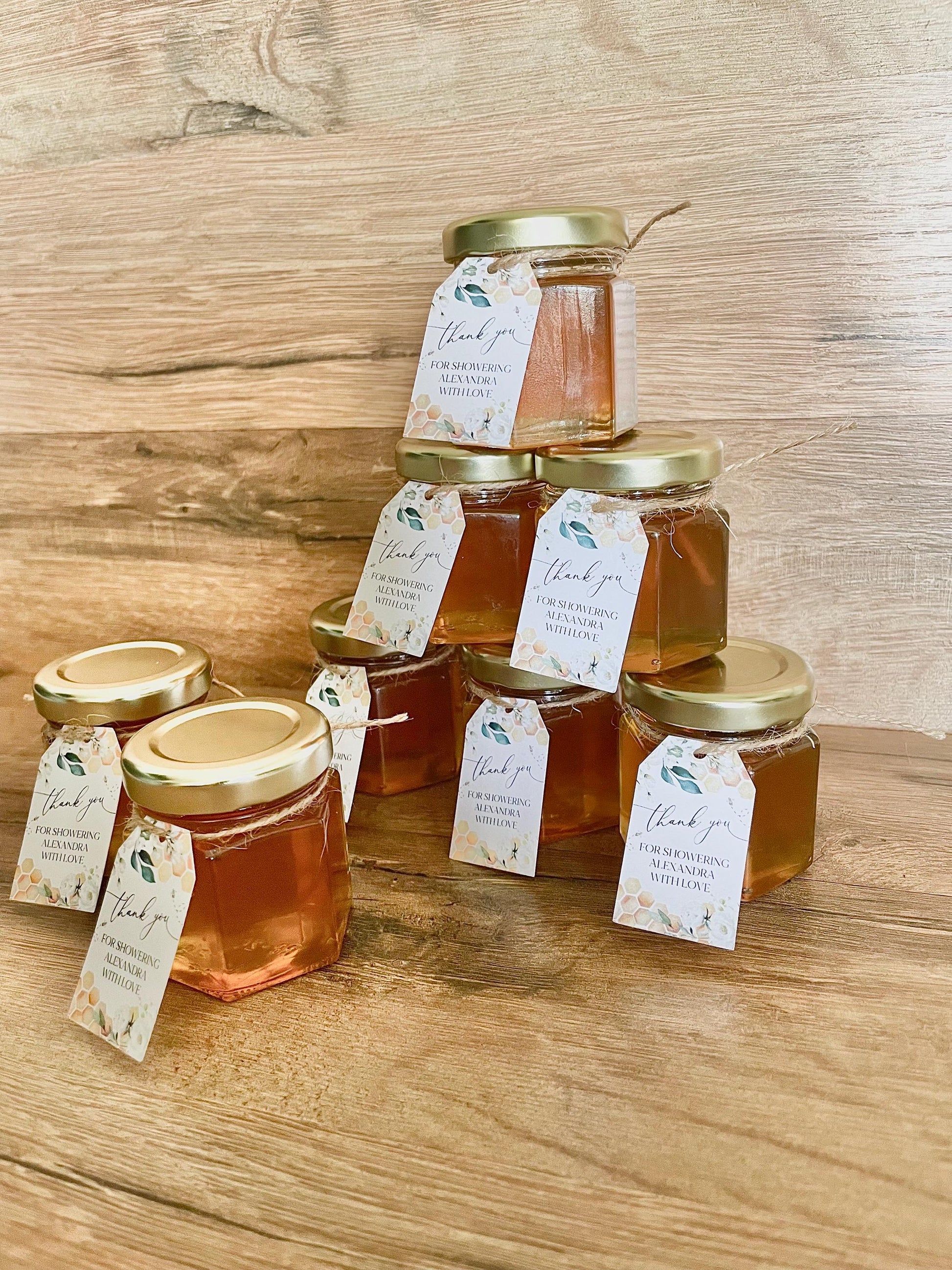 Mini Honey Jar Wedding Favors - Bridal Shower Favors for Guests - Personalized Wedding Favors