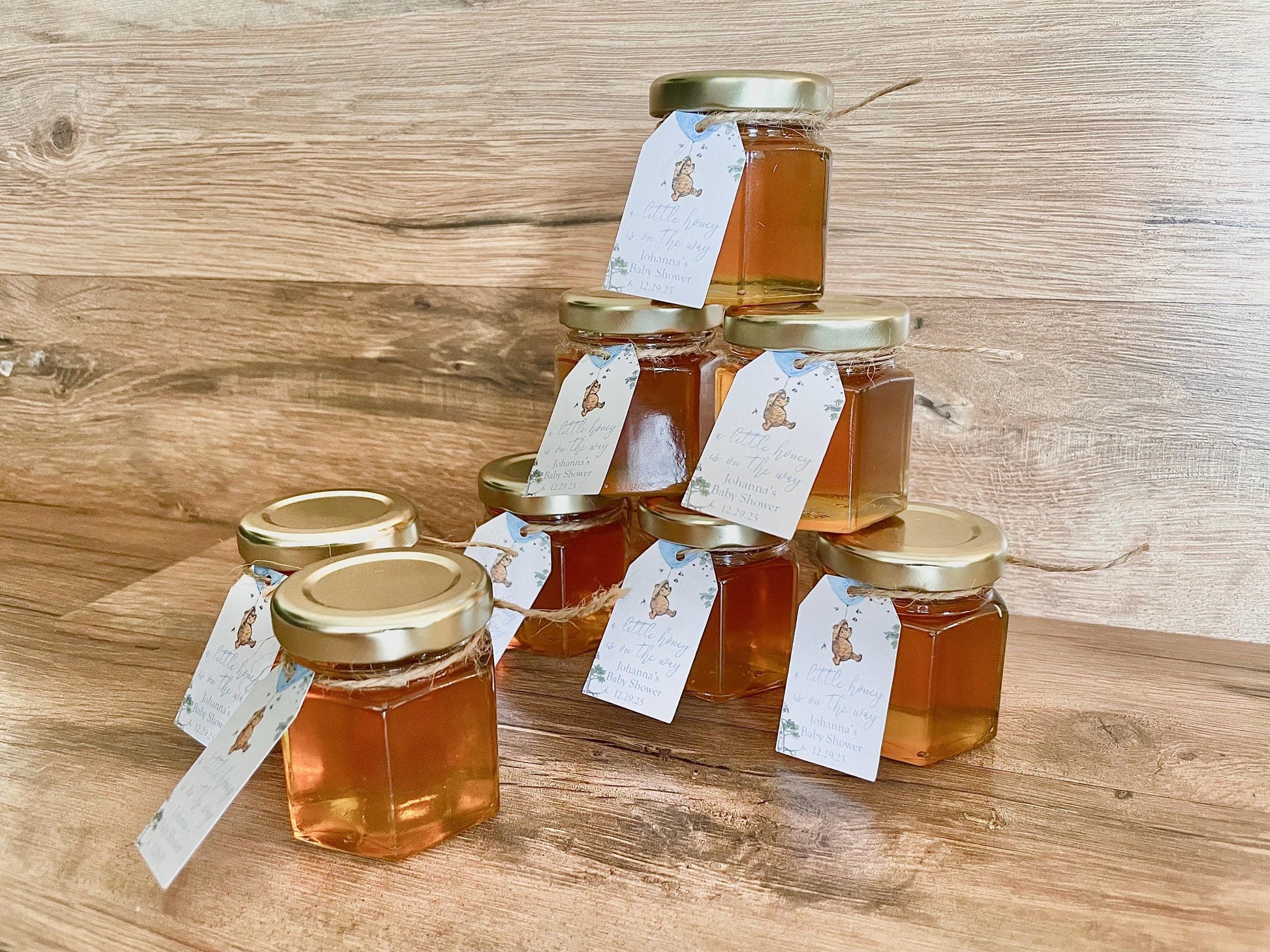 a little honey is on the way baby shower favors