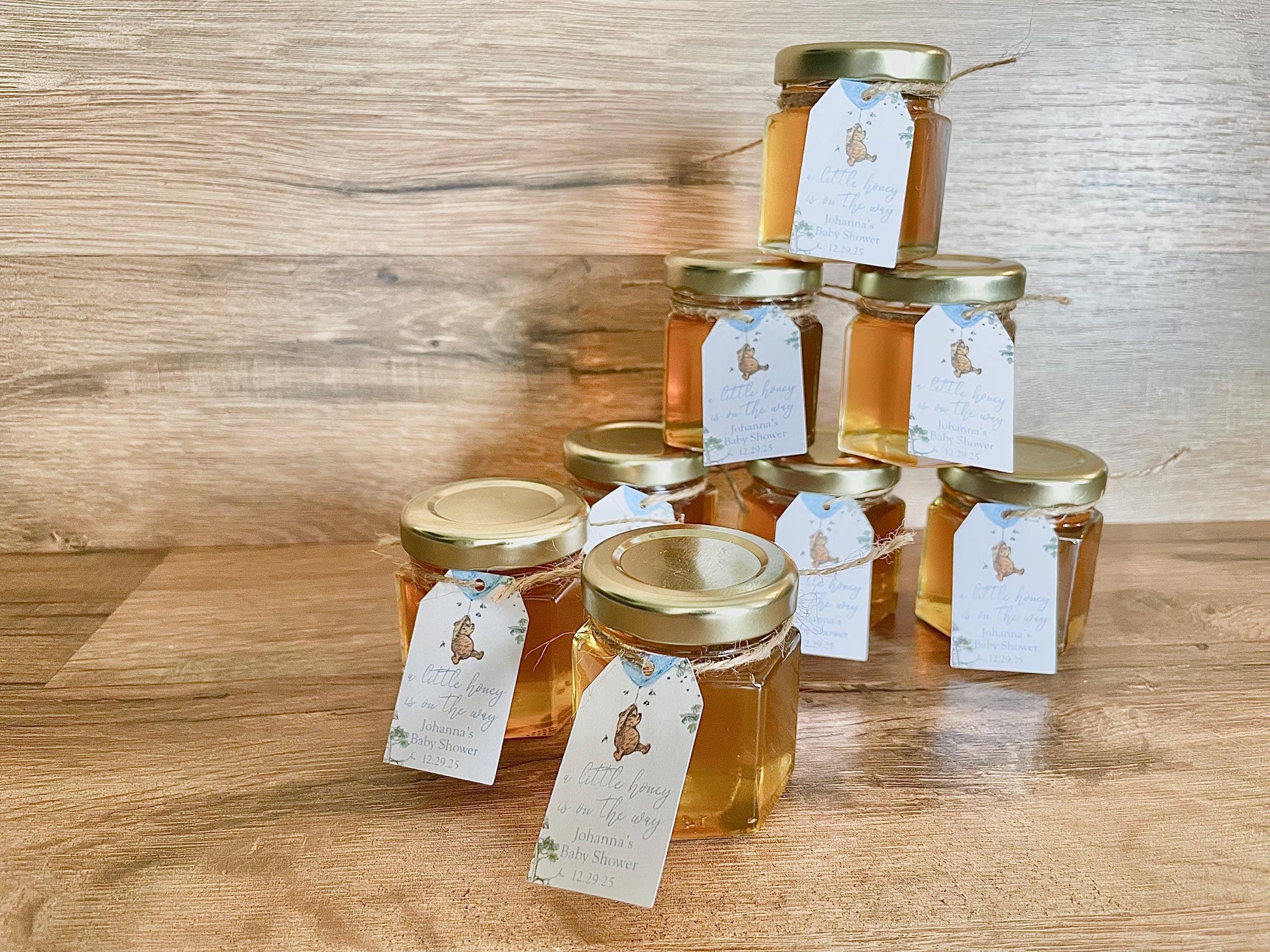 a little honey is on the way baby shower favors