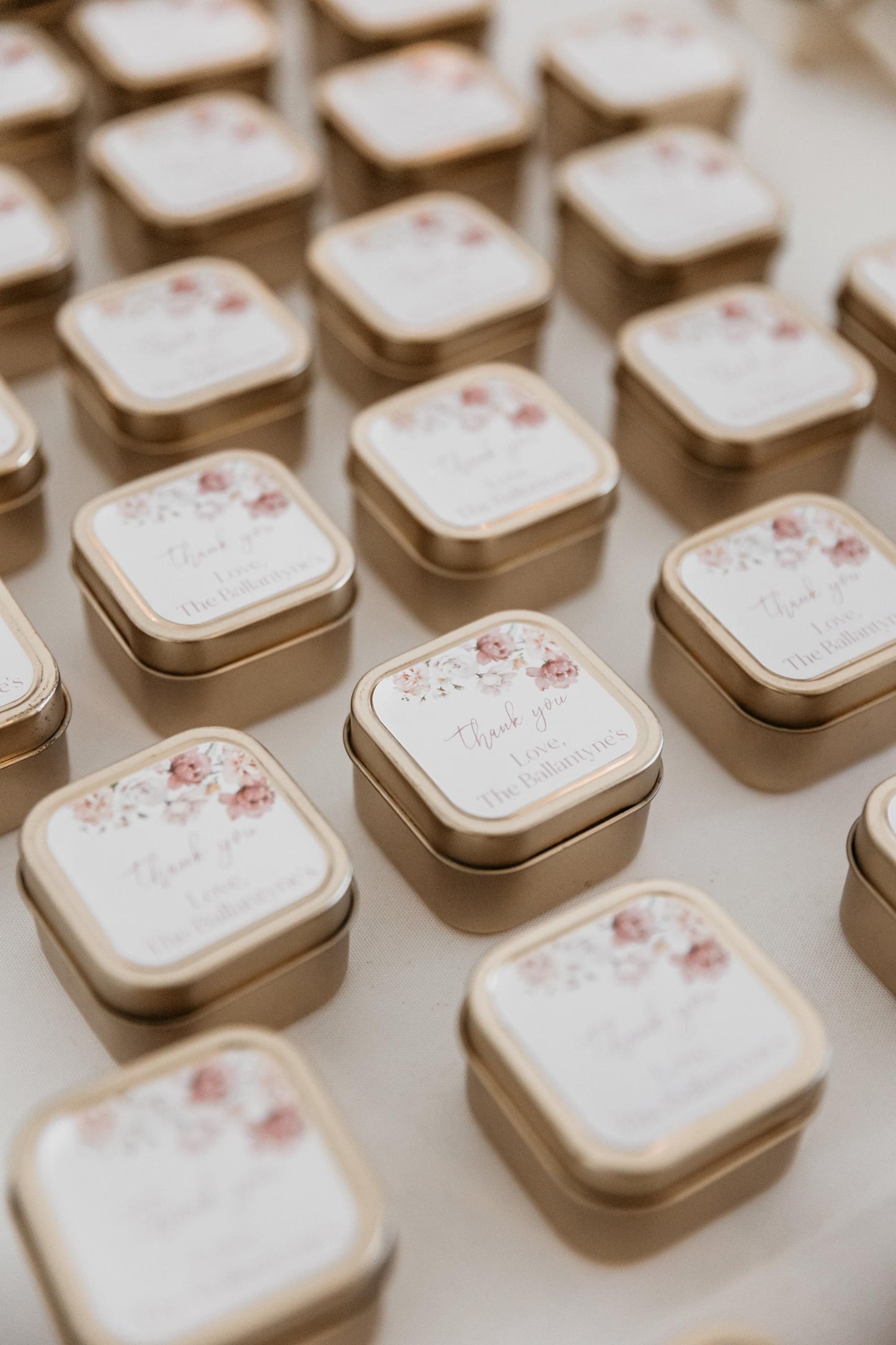 Mini Gold Tin Candle Wedding Favors - Personalized Candle Gift for Guests – Bridal Shower Favor