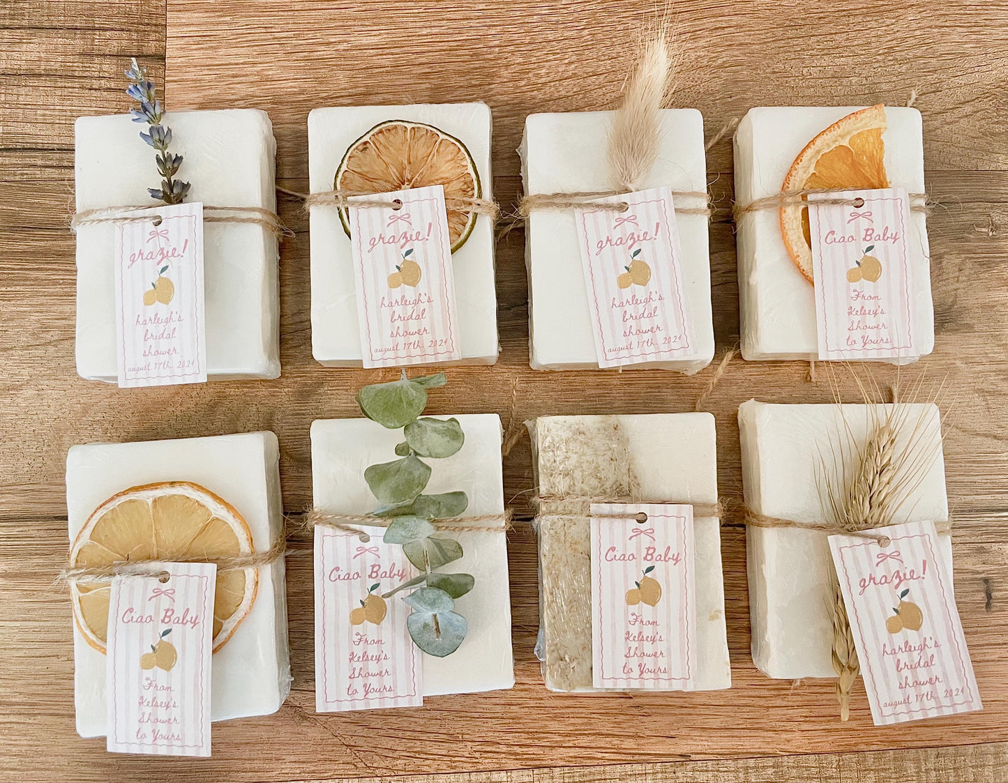 Ciao Baby Shower Soap Favors – Lemon Italy Theme Pink & Yellow, Girl Baby Shower Personalized Favors, Handmade Essential Oil Soap