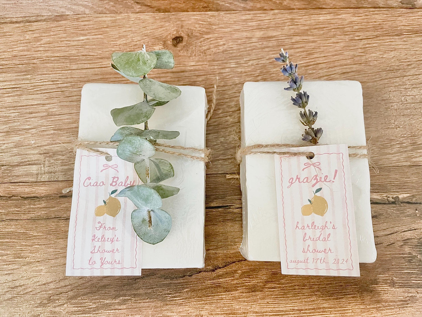 Ciao Baby Shower Soap Favors – Lemon Italy Theme Pink & Yellow, Girl Baby Shower Personalized Favors, Handmade Essential Oil Soap