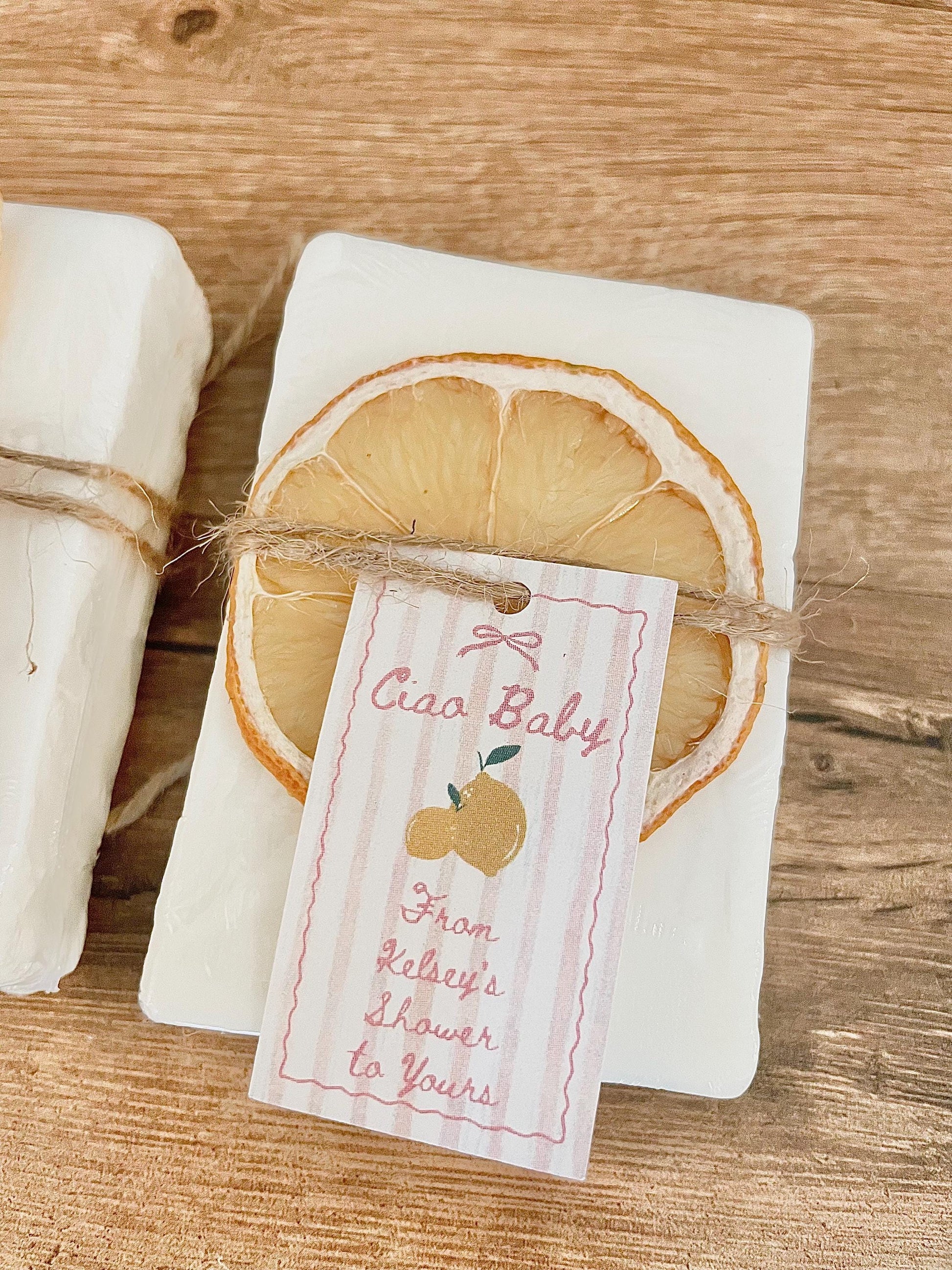 Ciao Baby Shower Soap Favors – Lemon Italy Theme Pink & Yellow, Girl Baby Shower Personalized Favors, Handmade Essential Oil Soap