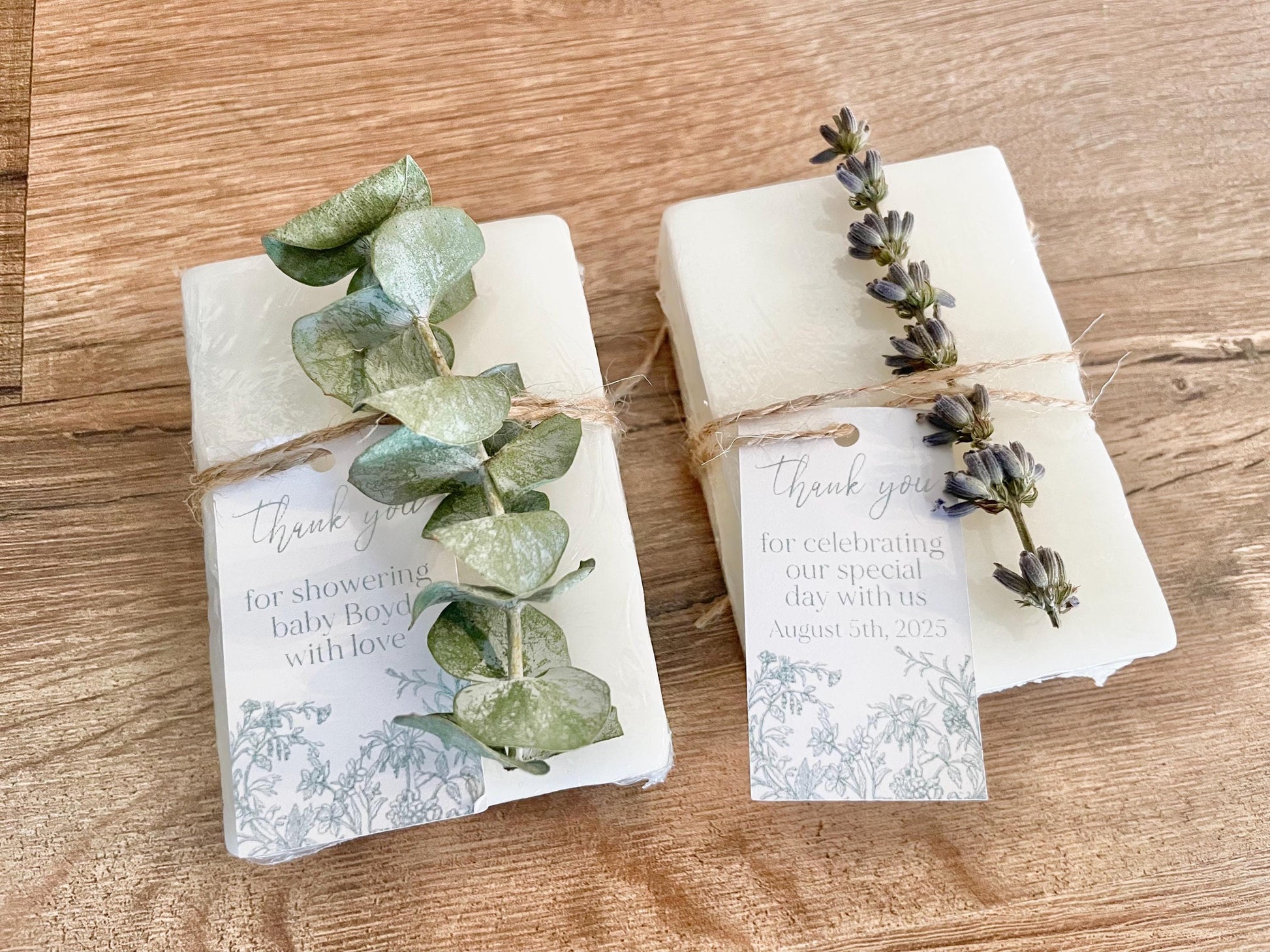 Soap Favors – Set of 8 – Wedding, Bridal Shower, – Handmade with Essential Oils + Custom Tags – Guest Thank You Gifts