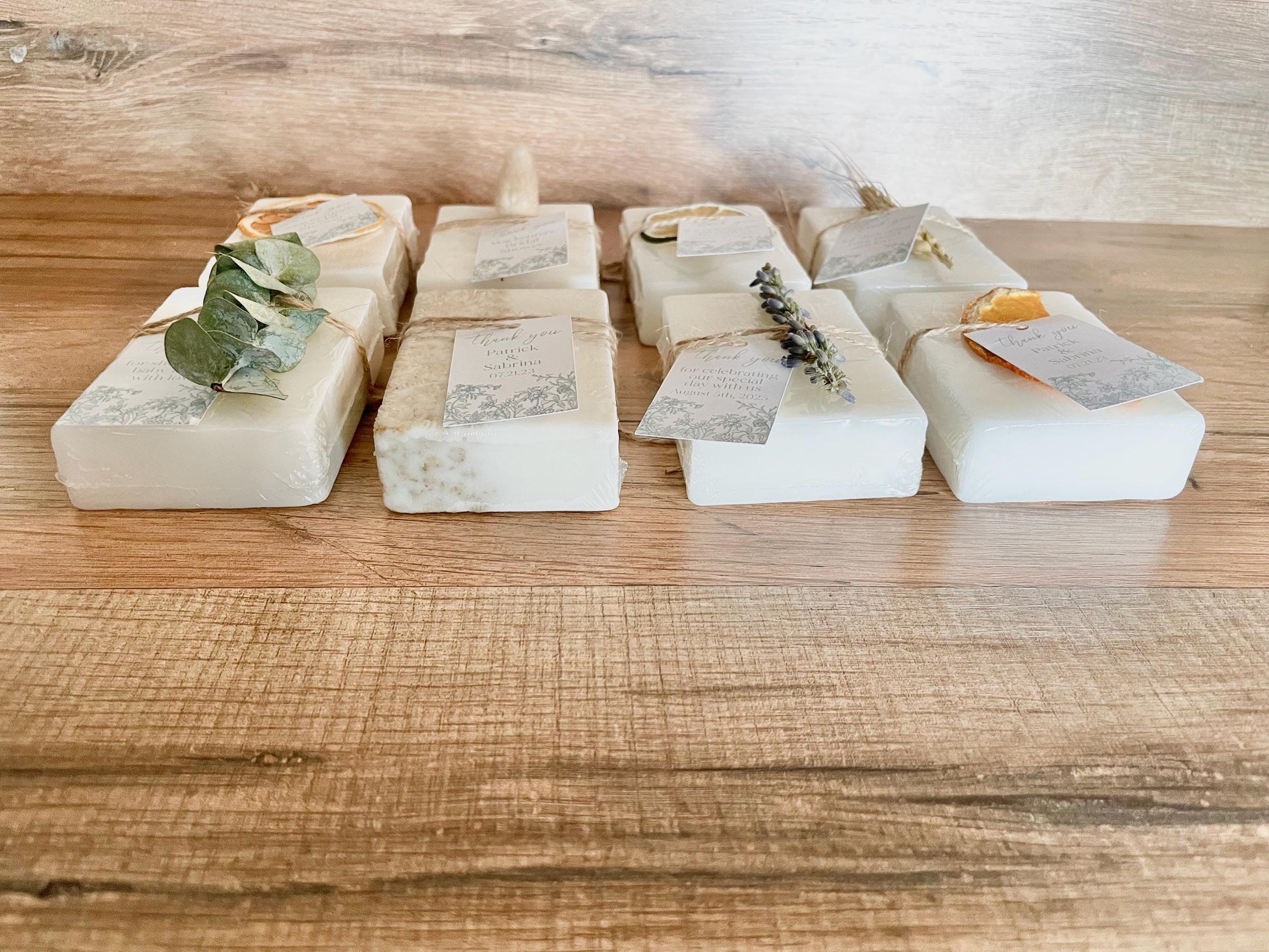 Personalized Handmade Soap Favors for Bridal Showers / Weddings (set of 8)