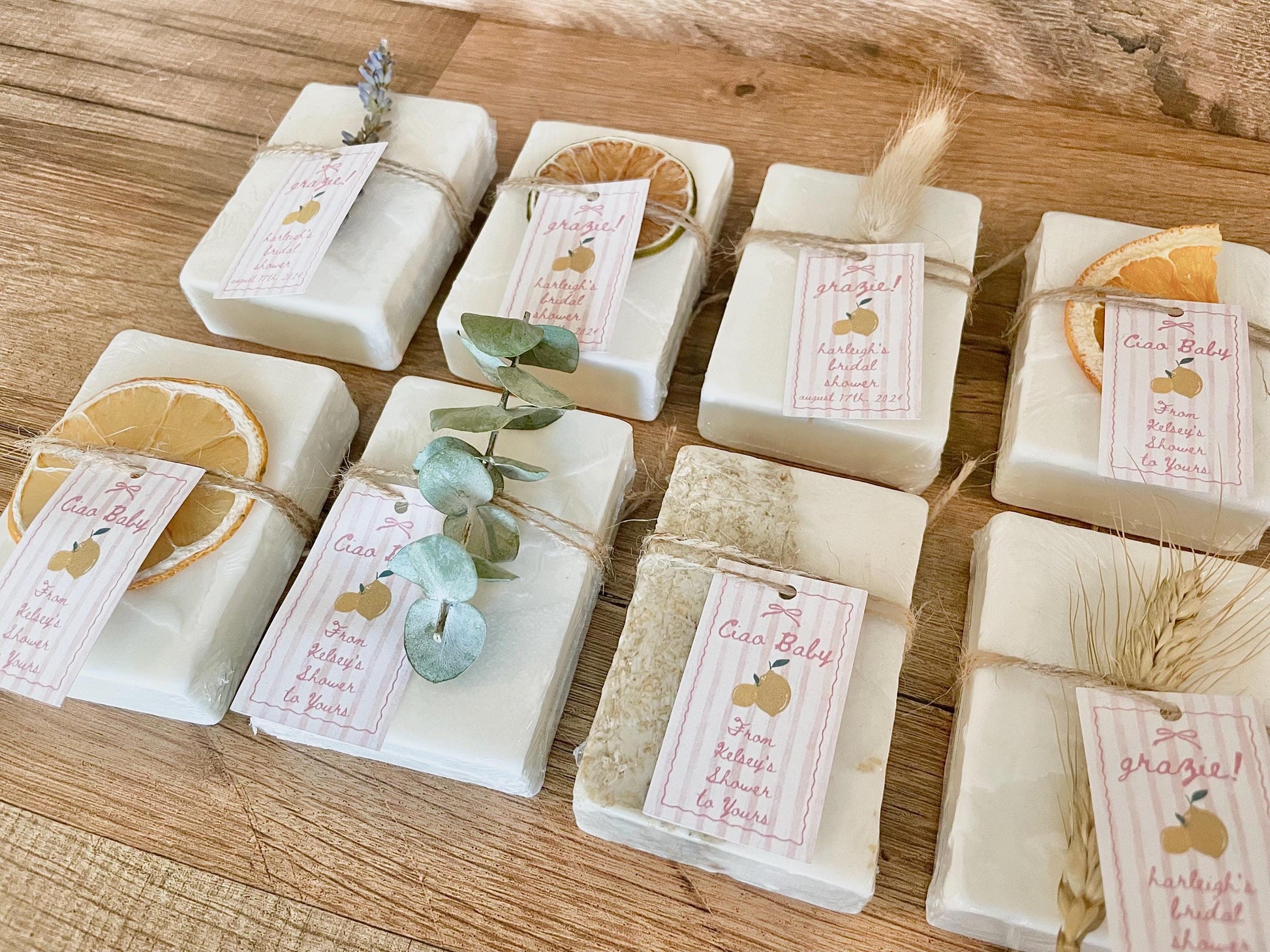 Ciao Baby Shower Soap Favors – Lemon Italy Theme Pink & Yellow, Girl Baby Shower Personalized Favors, Handmade Essential Oil Soap