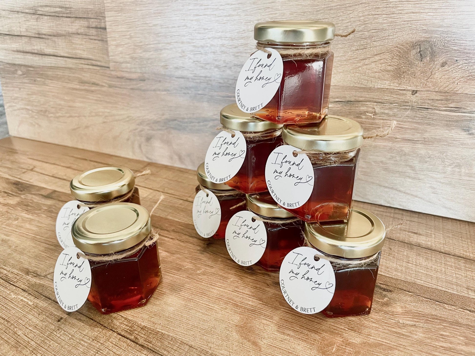Mini Honey Jar Wedding Favors - Personalized Bridal Shower Favors for Guests - I found My Honey