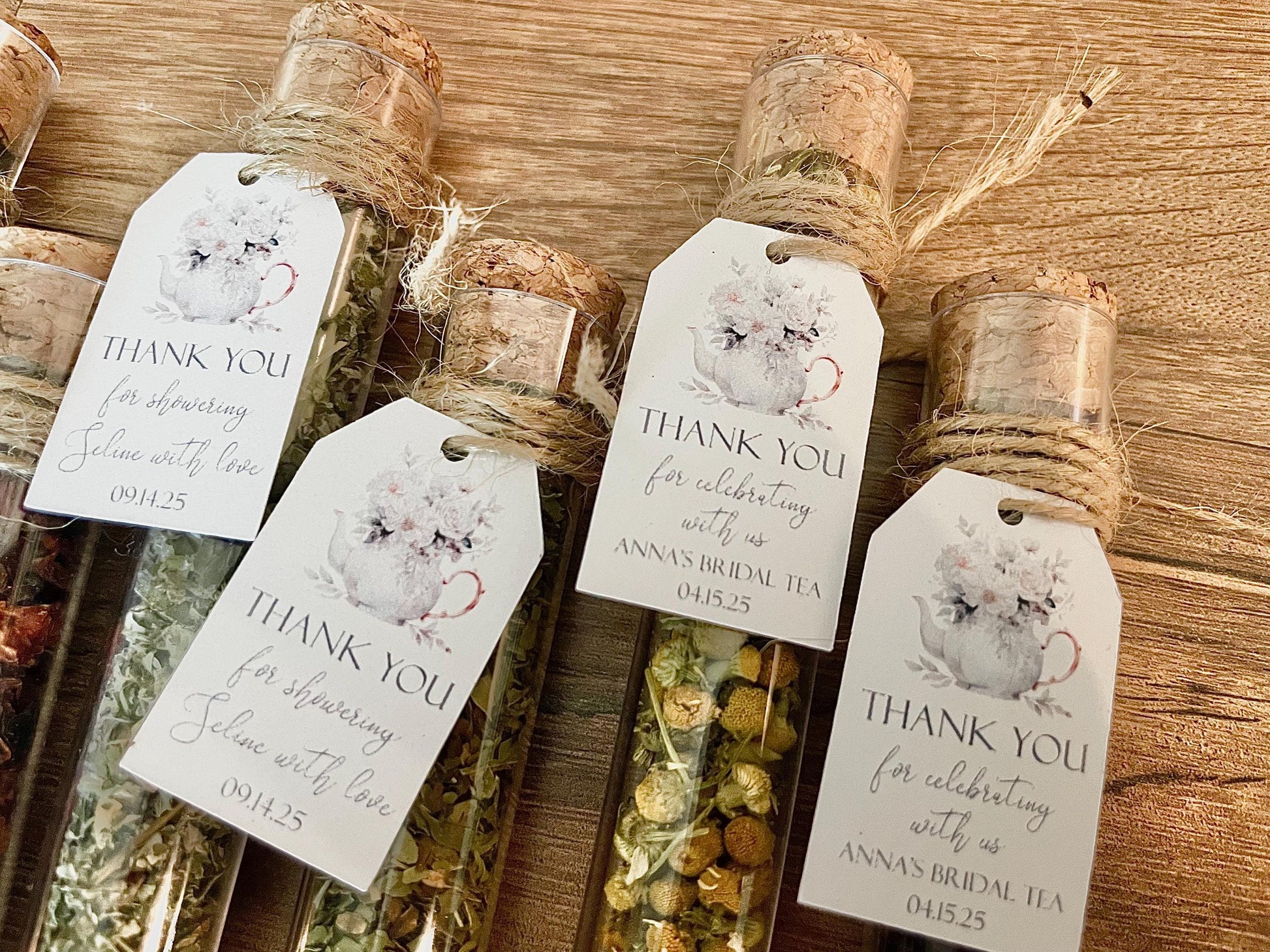 Personalized Bridal Shower Tea Favors: Love is Brewing