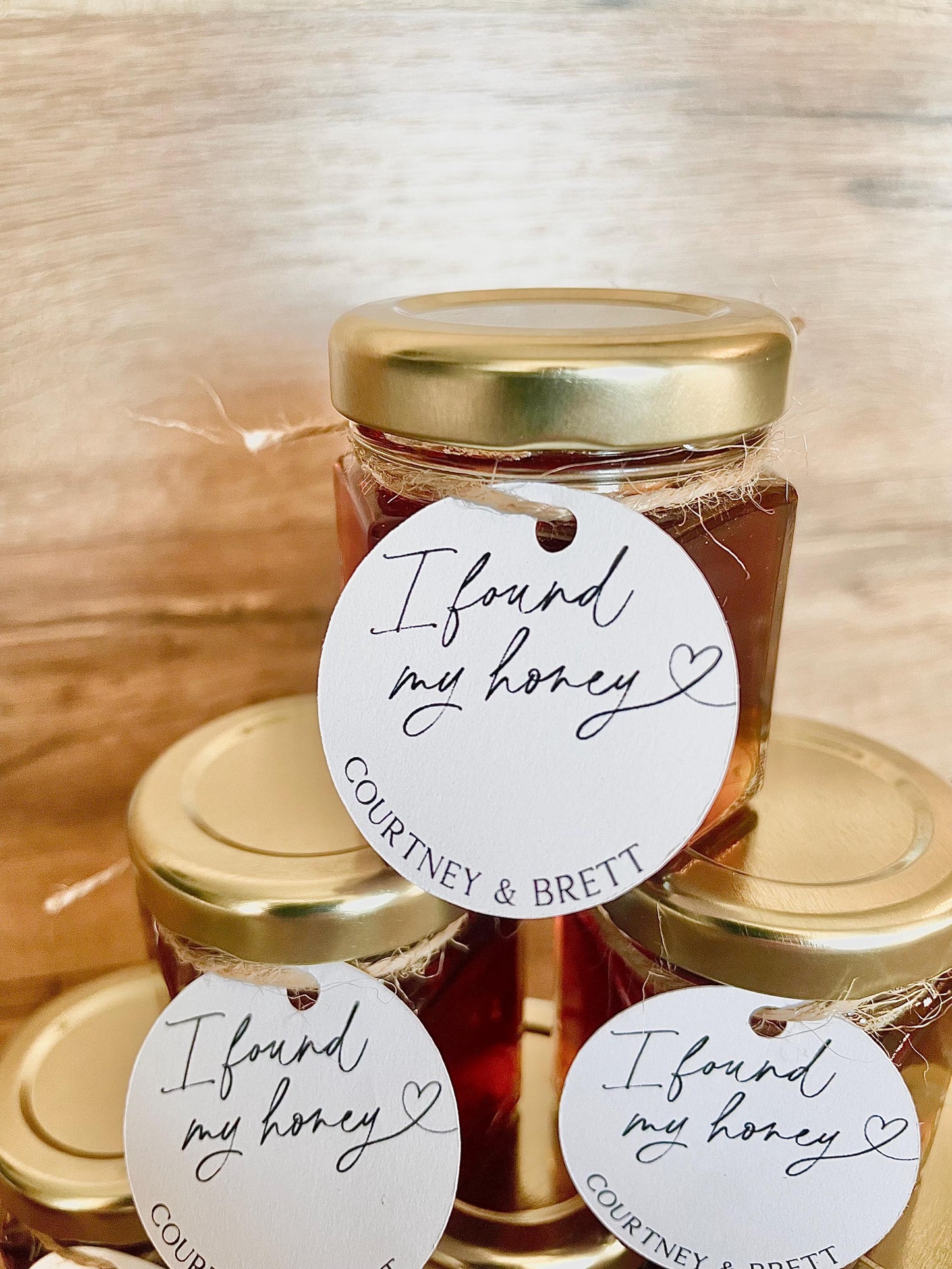 Mini Honey Jar Wedding Favors - Personalized Bridal Shower Favors for Guests - I found My Honey