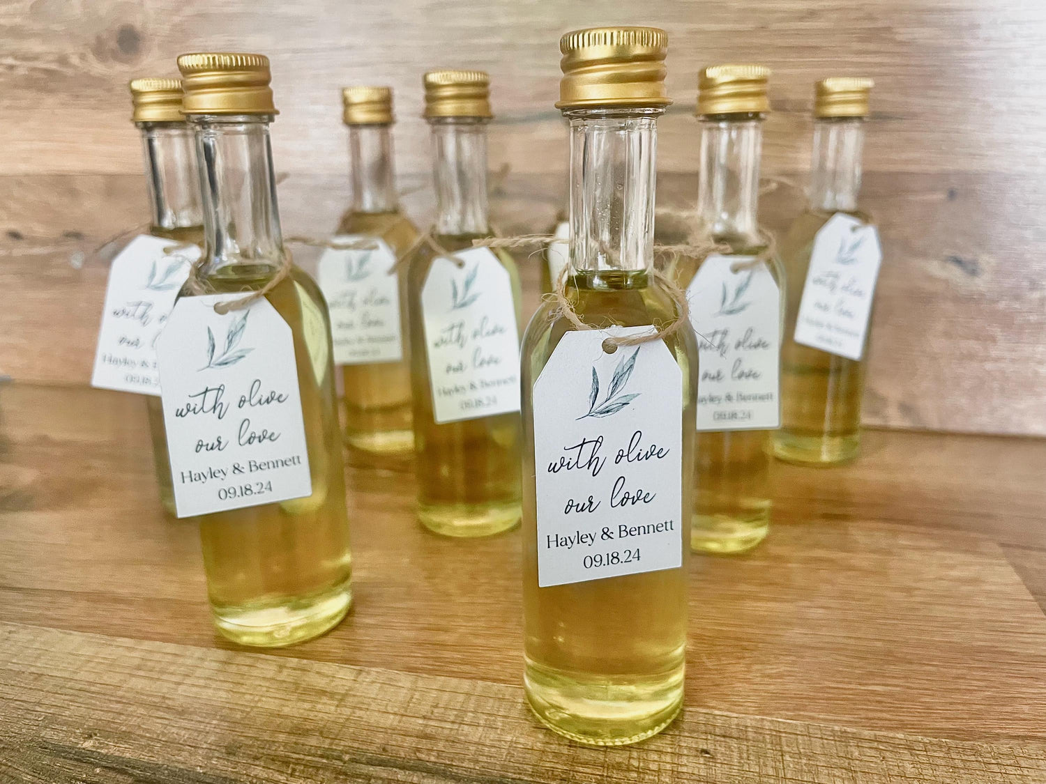 Olive Oil Wedding Favors – 1.7 oz Bottles with Personalized Tags, Italian Bridal Shower Favors, “Olive You” Party Gifts