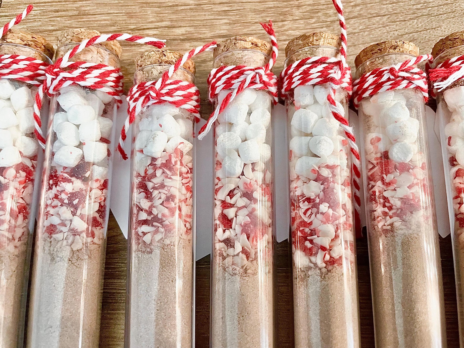 Mini Hot Chocolate Favors – Personalized Hot Cocoa Tubes with Peppermint & Marshmallows