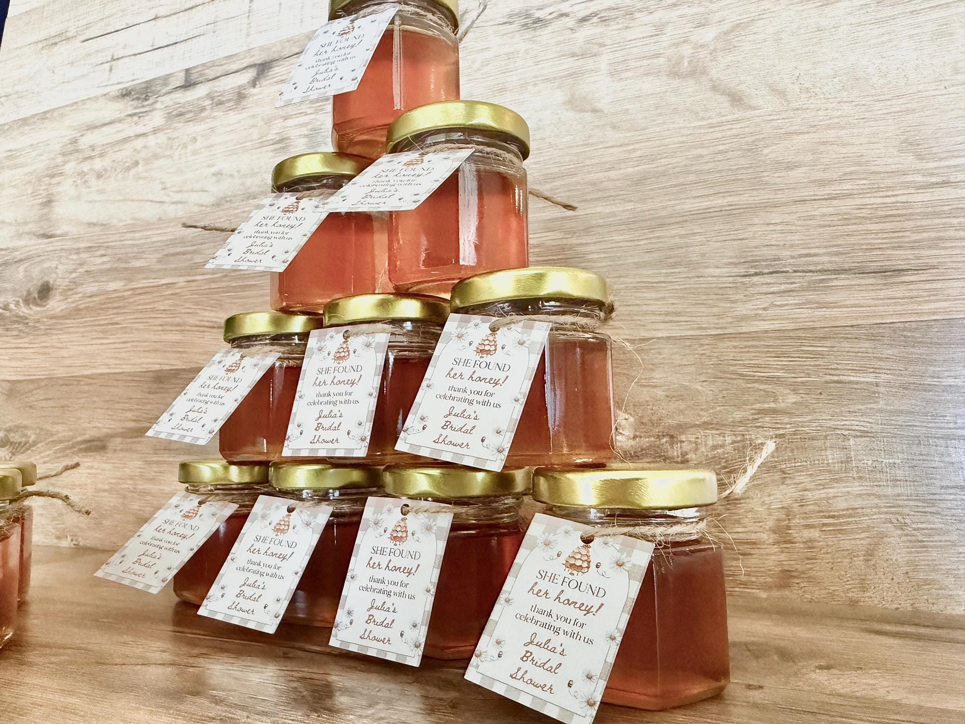 Personalized Mini Honey Jar Favors - Bridal Shower, Wedding, Baby Shower