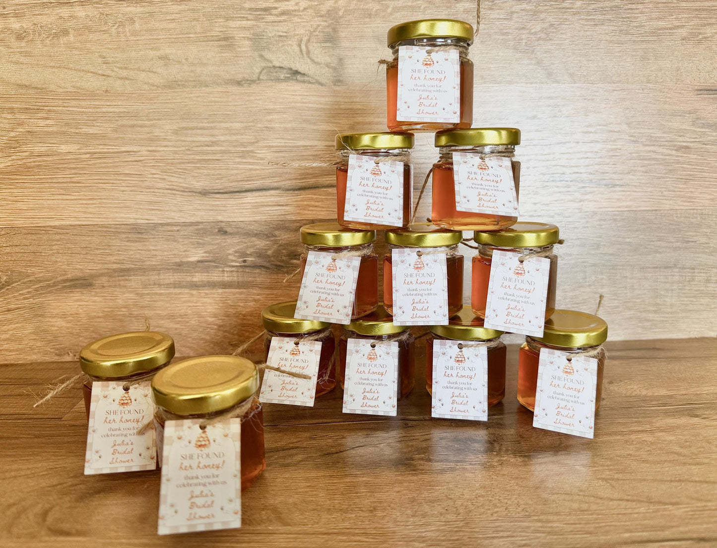 Personalized Mini Honey Jar Favors - Bridal Shower, Wedding, Baby Shower