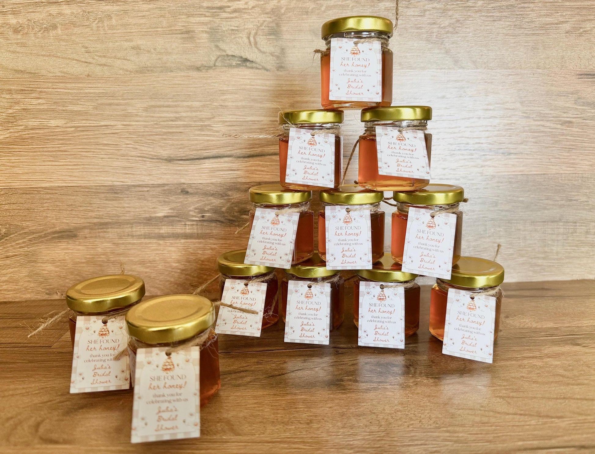 Personalized Mini Honey Jar Favors - Bridal Shower, Wedding, Baby Shower
