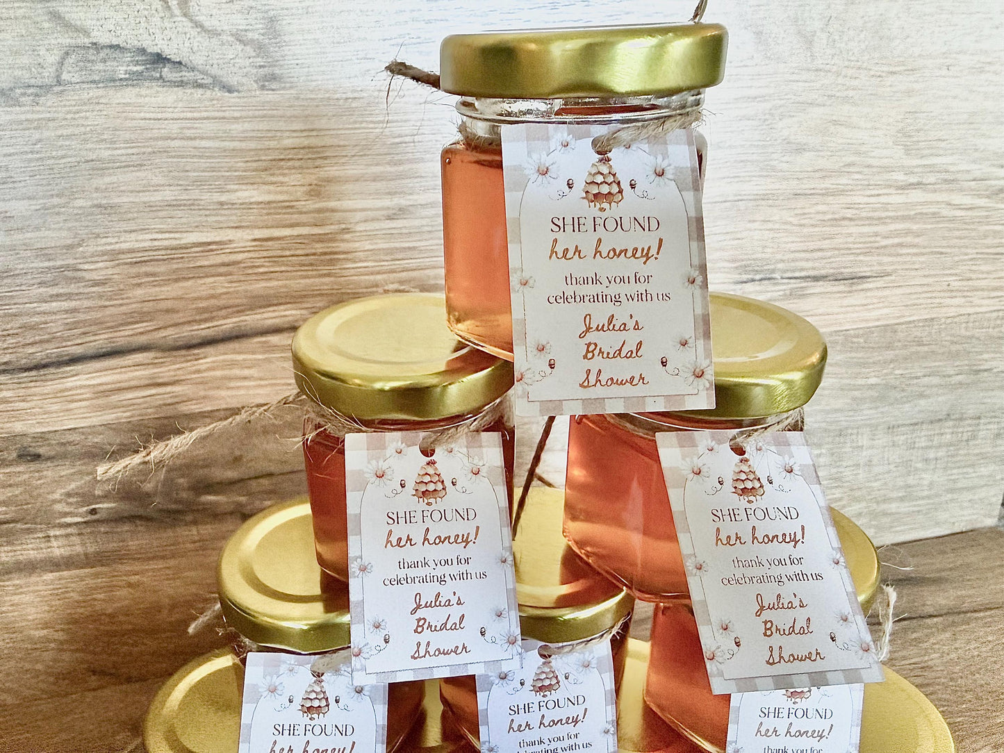 Personalized Mini Honey Jar Favors - Bridal Shower, Wedding, Baby Shower