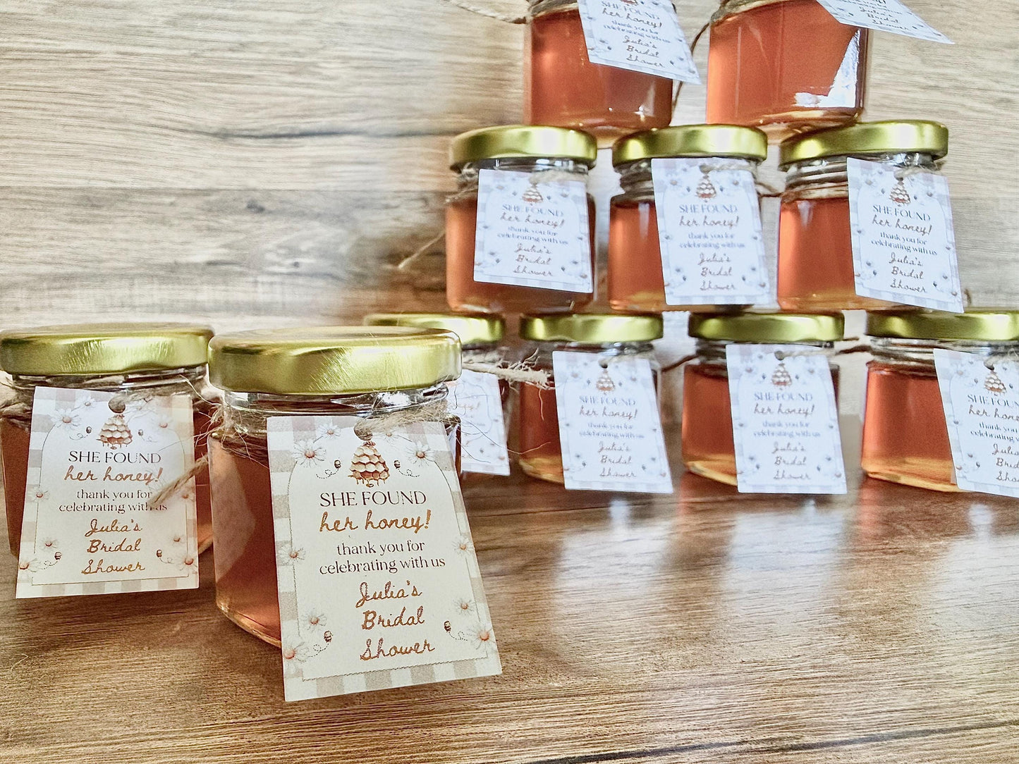 Personalized Mini Honey Jar Favors - Bridal Shower, Wedding, Baby Shower