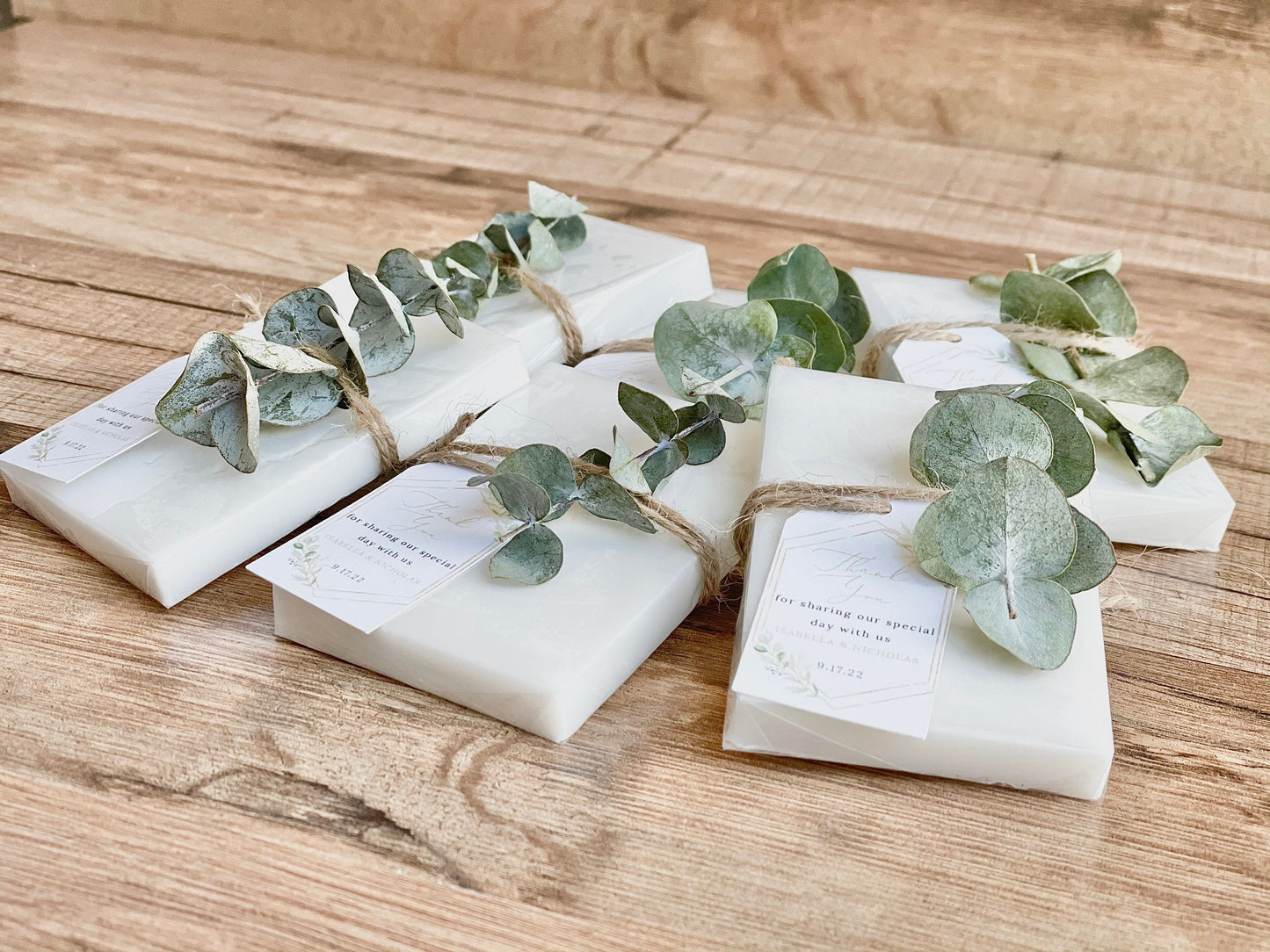 Eucalyptus Greenery and Gold Bridal Shower Favors for Guests in Bulk