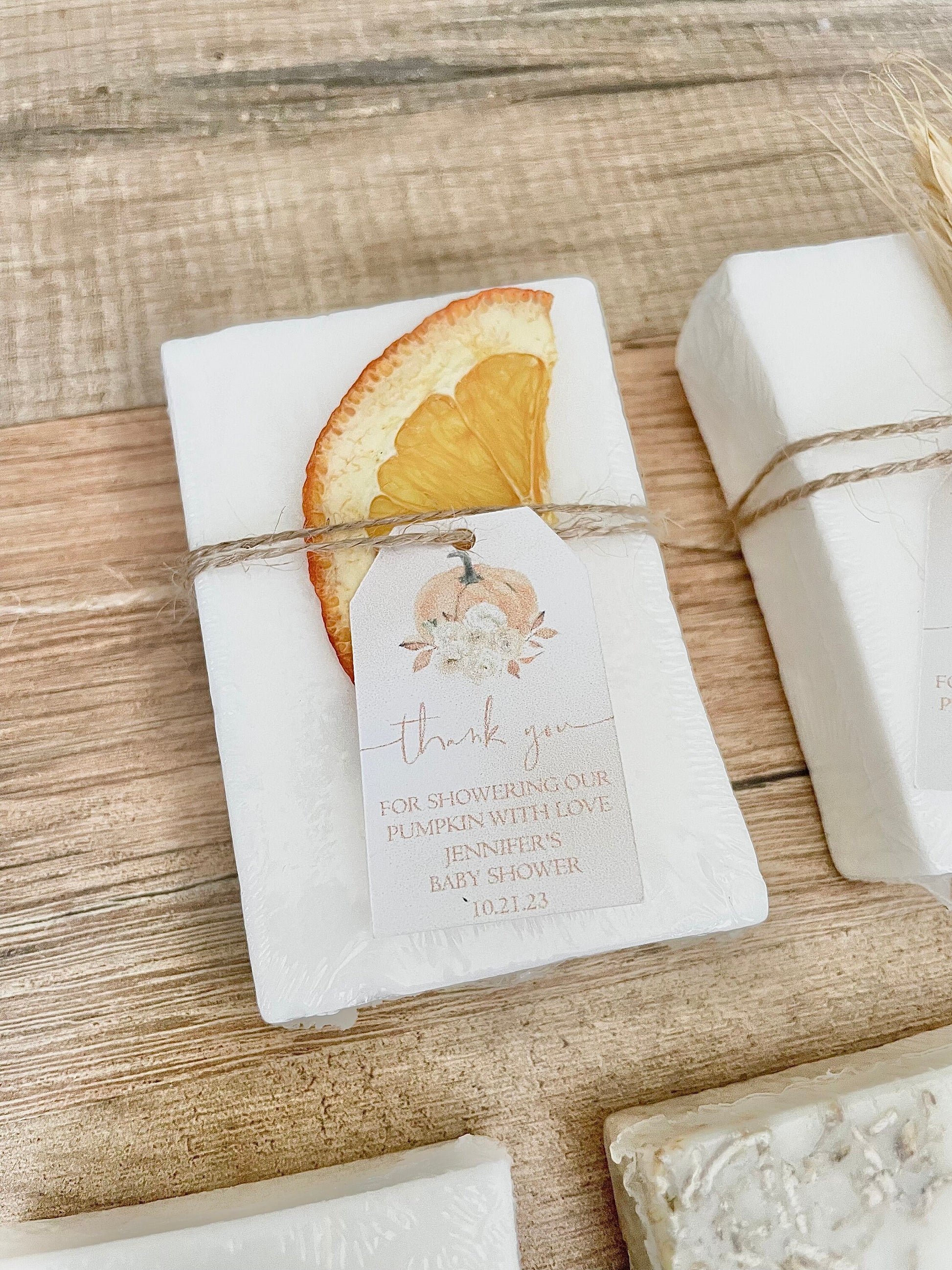 Pumpkin Fall Baby Shower Party Soap Favors