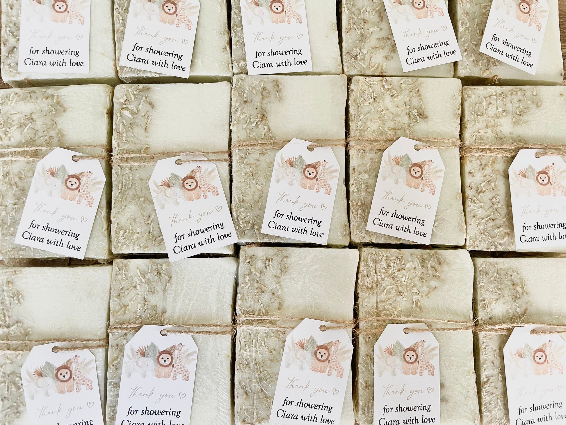 Gender Neutral Baby Shower / Safari Animals Birthday Party Soap Favors