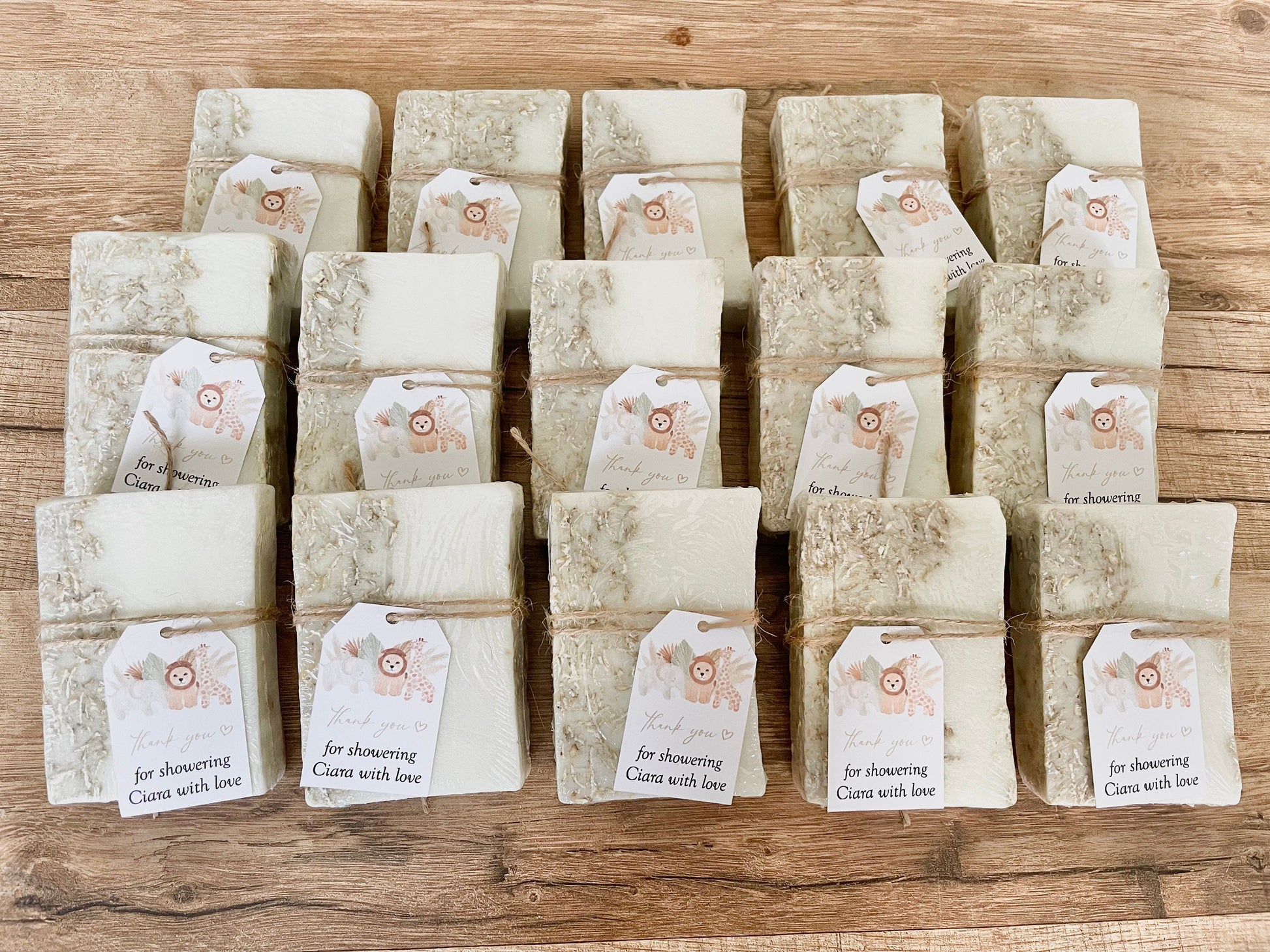 Gender Neutral Baby Shower / Safari Animals Birthday Party Soap Favors